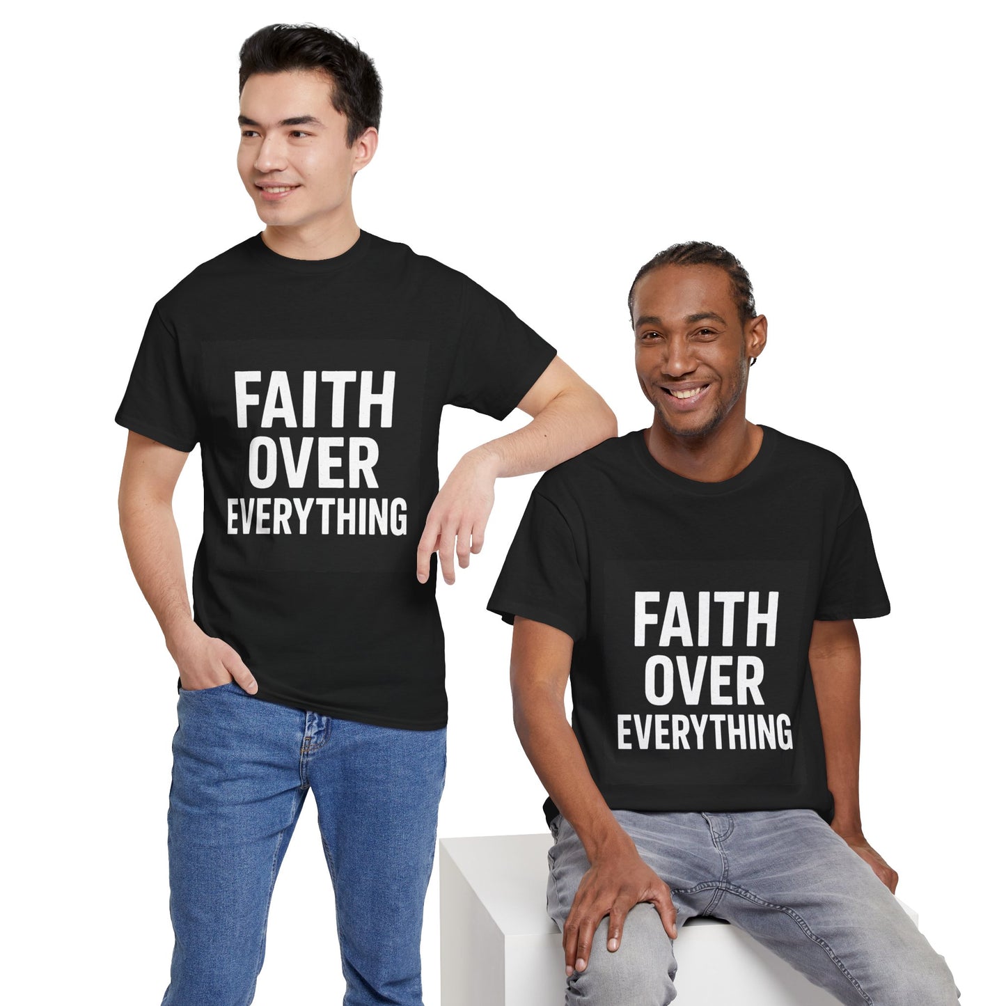 Faith Over Everything Heavy Cotton Tee | Christian Streetwear