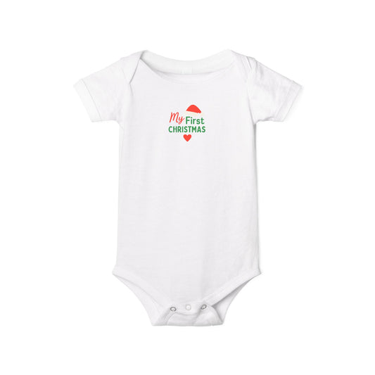 Baby’s First Christmas | Christian Infant Jersey One Piece – Soft & Festive Holiday Bodysuit