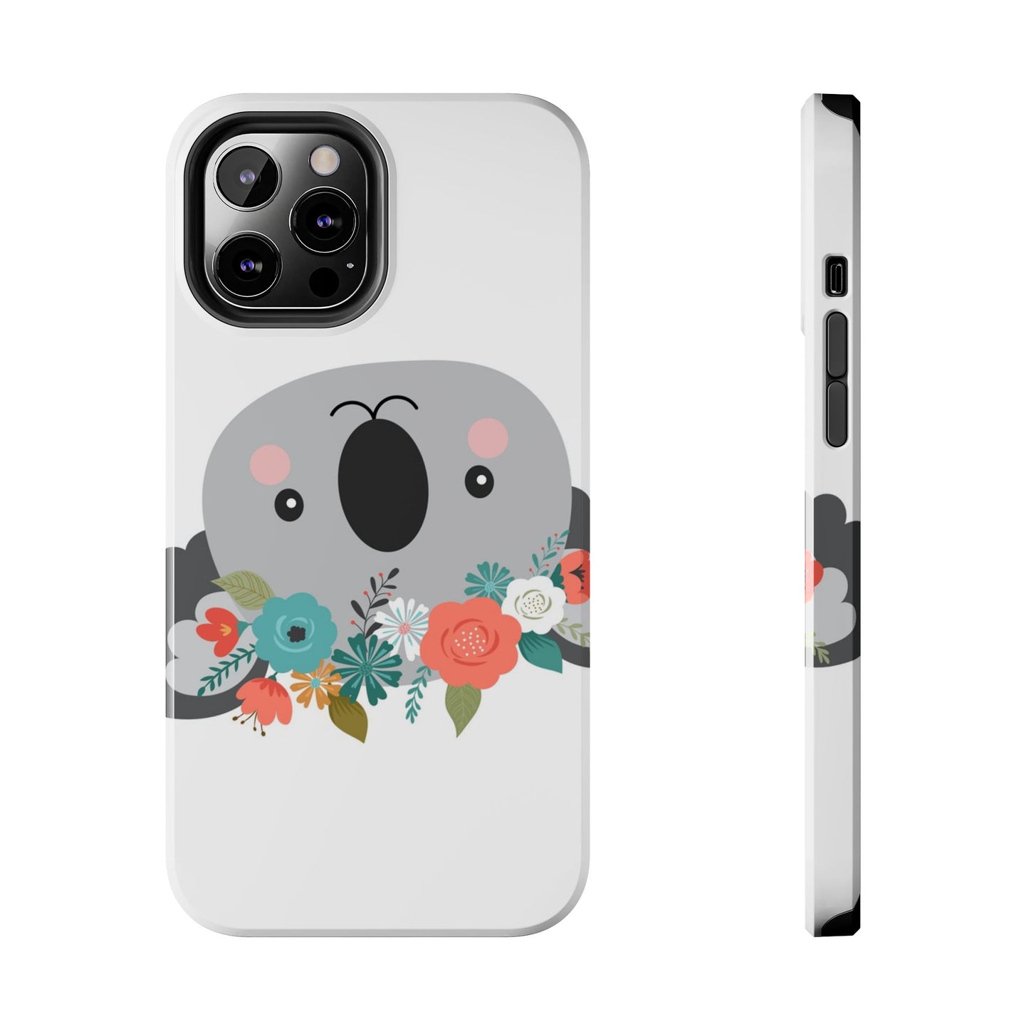 Cute Koala Floral Tough Phone Cases, Smartphone Protection, Nature Lover Gift, Animal Design, Koala Phone Cover