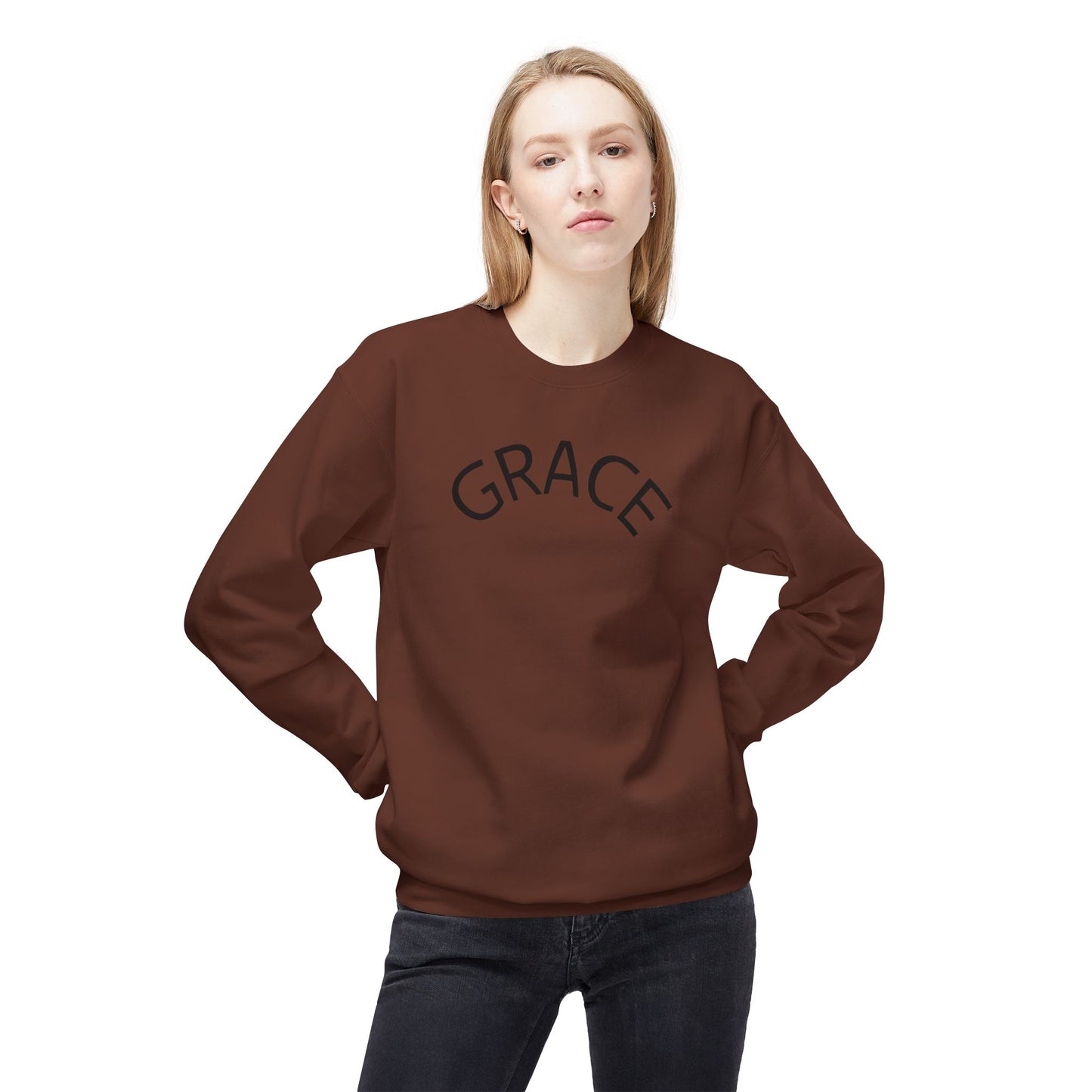 Grace Crewneck Sweatshirt, Unisex Fleece Sweater, Cozy Pullover, Inspirational Gift, Casual Style, Perfect for Every Occasion