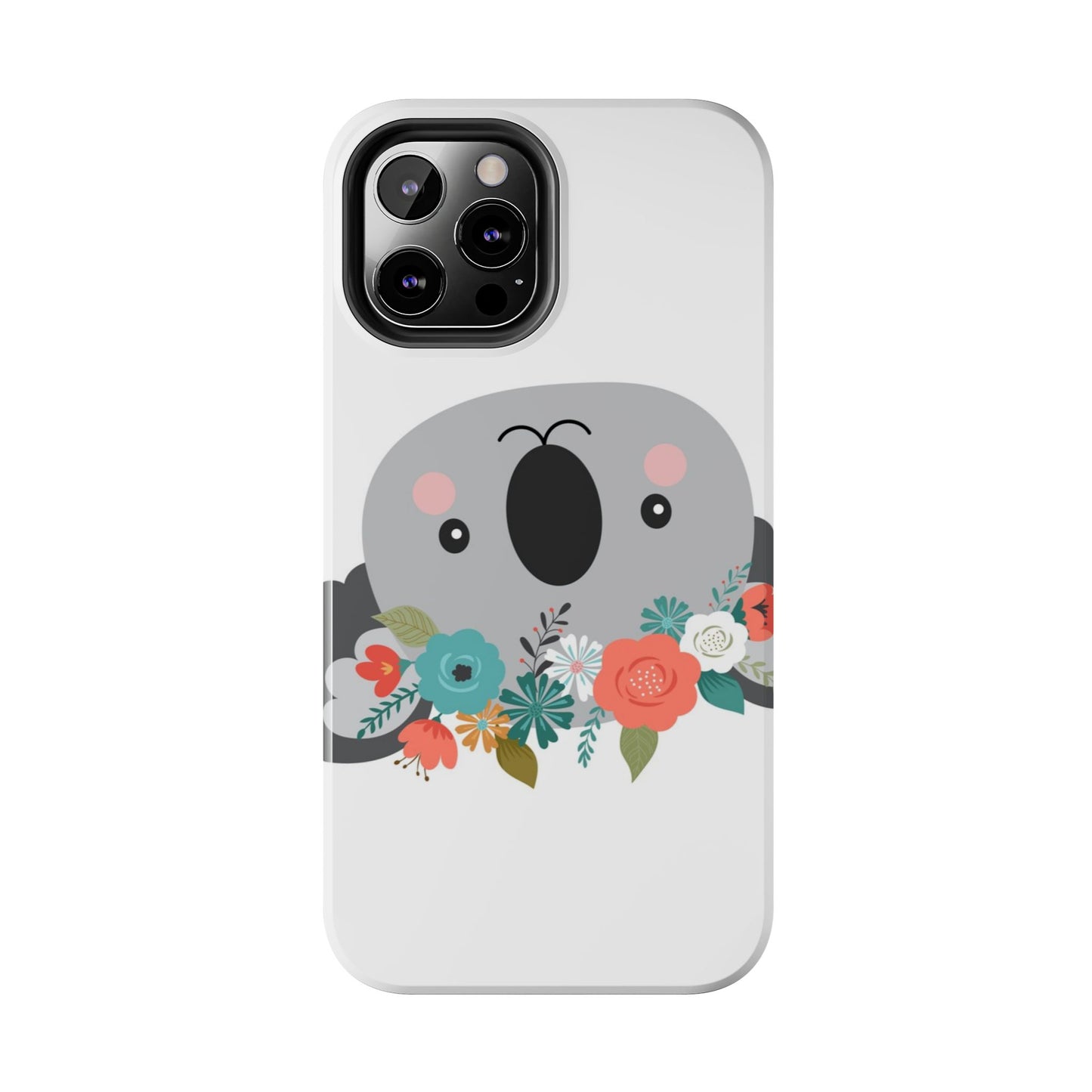 Cute Koala Floral Tough Phone Cases, Smartphone Protection, Nature Lover Gift, Animal Design, Koala Phone Cover