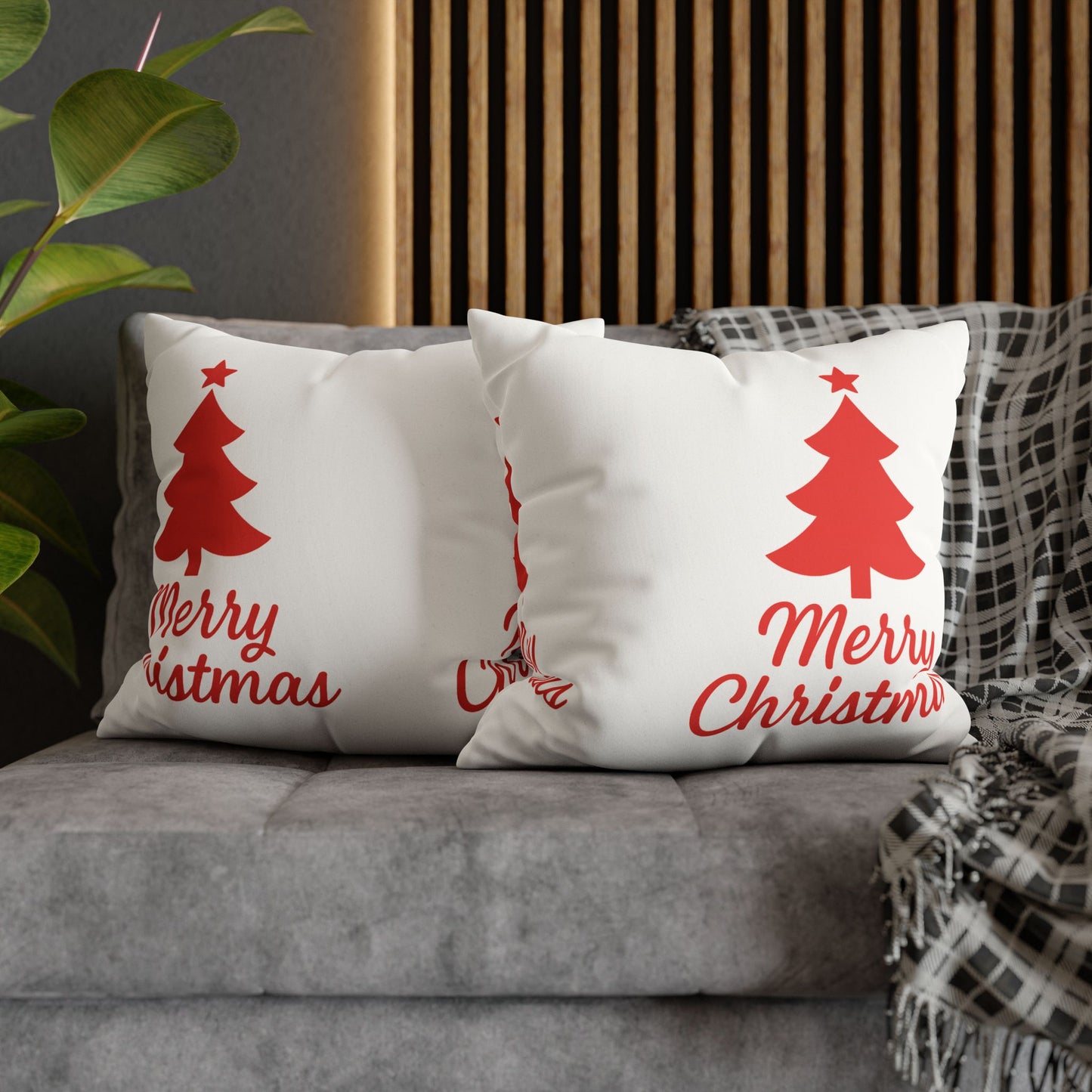 Merry Christmas Faux Suede Pillowcase