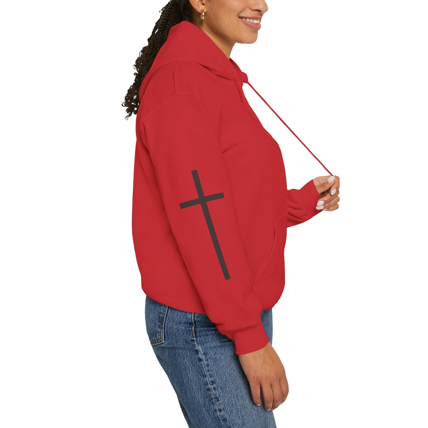Cross Sleeve Unisex Hoodie | Faith Apparel | Heavy Blend Sweatshirt
