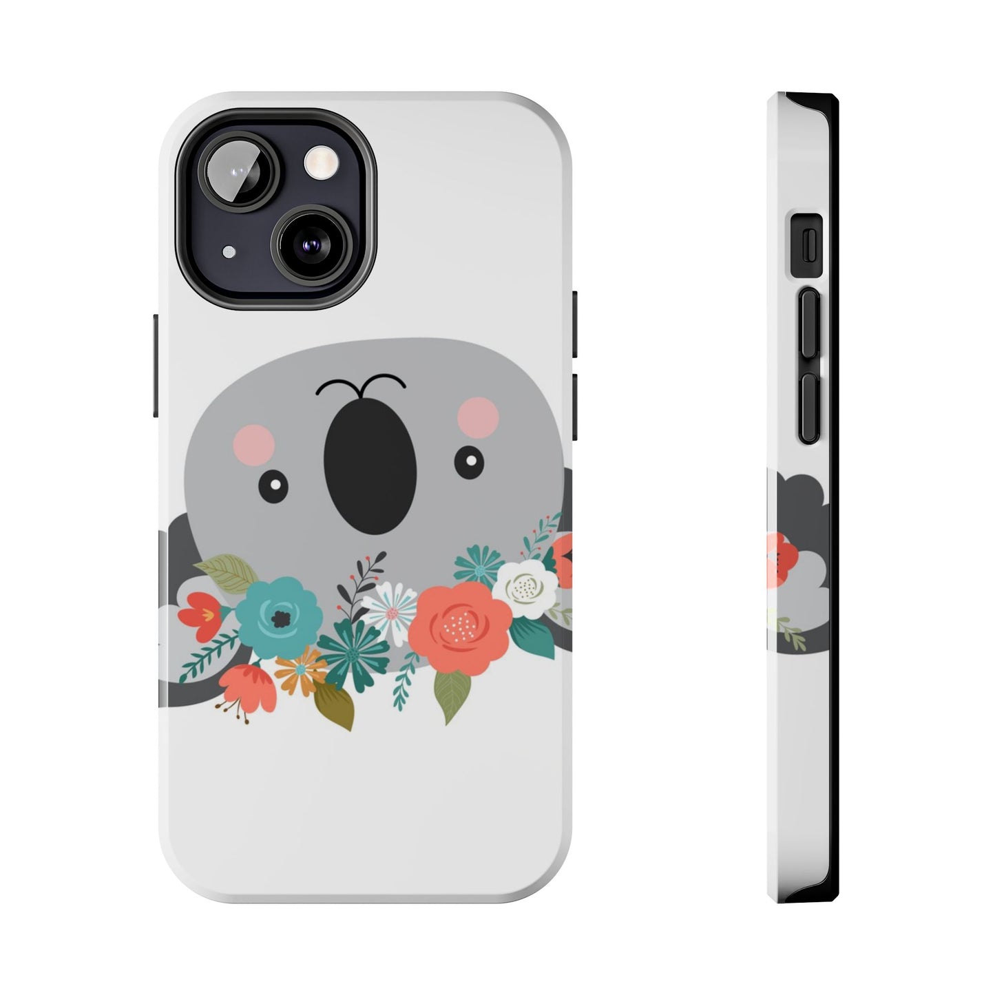 Cute Koala Floral Tough Phone Cases, Smartphone Protection, Nature Lover Gift, Animal Design, Koala Phone Cover