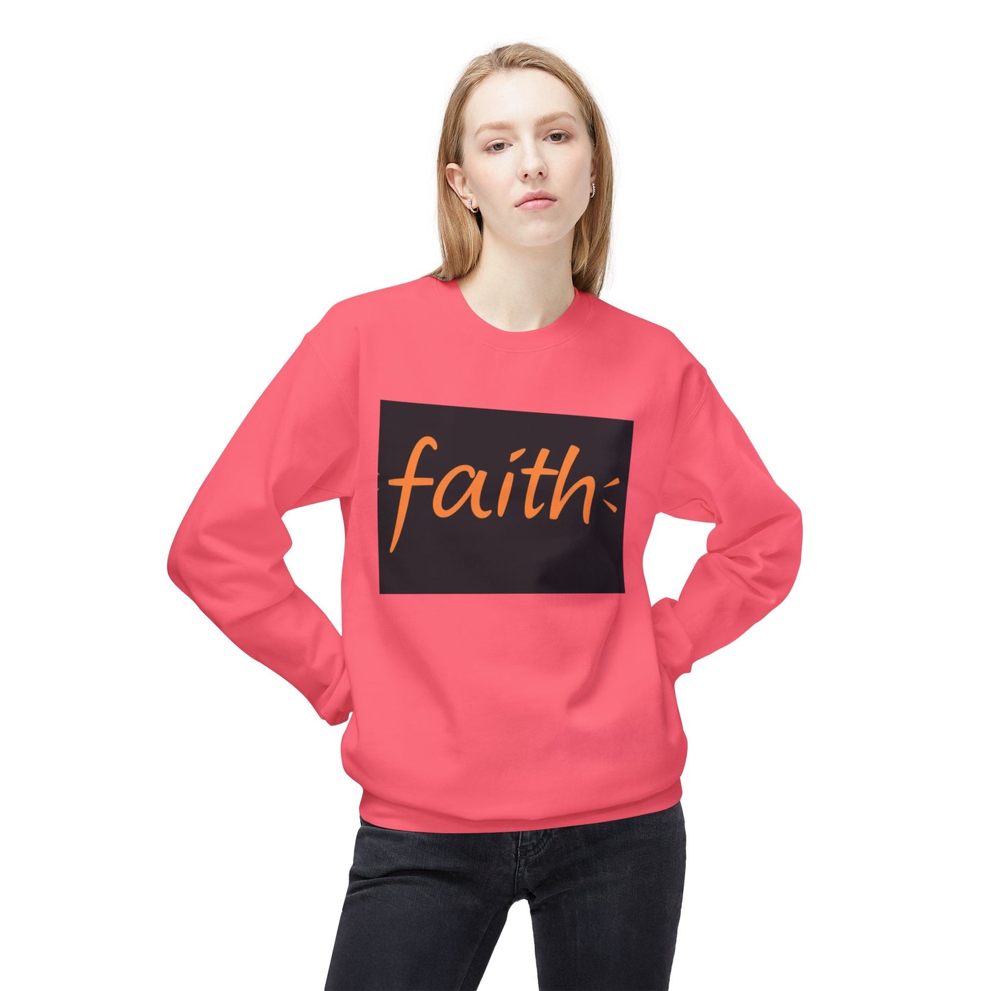 Faith Crewneck Sweatshirt, Cozy Unisex Fleece, Inspirational Gift, Everyday Comfort Wear, Fall Fashion, Spiritual Apparel