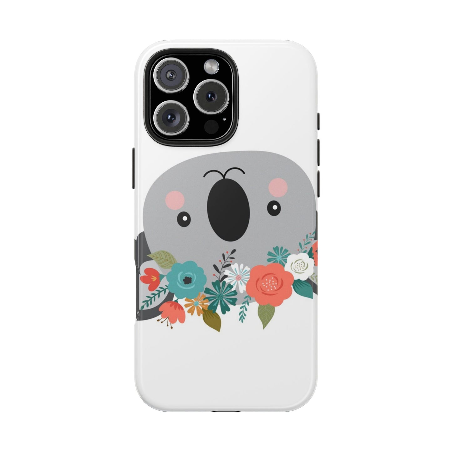 Cute Koala Floral Tough Phone Cases, Smartphone Protection, Nature Lover Gift, Animal Design, Koala Phone Cover