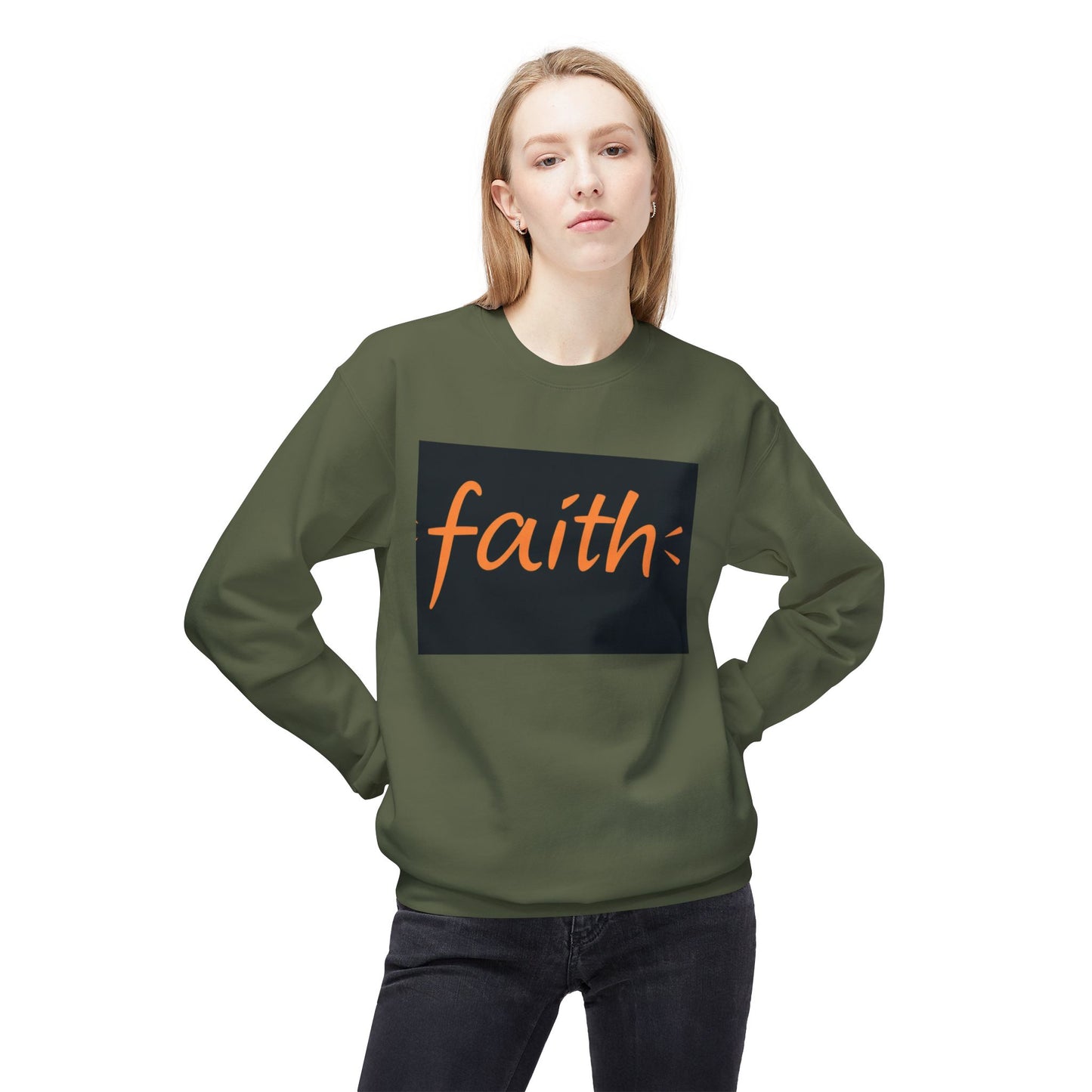 Faith Crewneck Sweatshirt, Cozy Unisex Fleece, Inspirational Gift, Everyday Comfort Wear, Fall Fashion, Spiritual Apparel