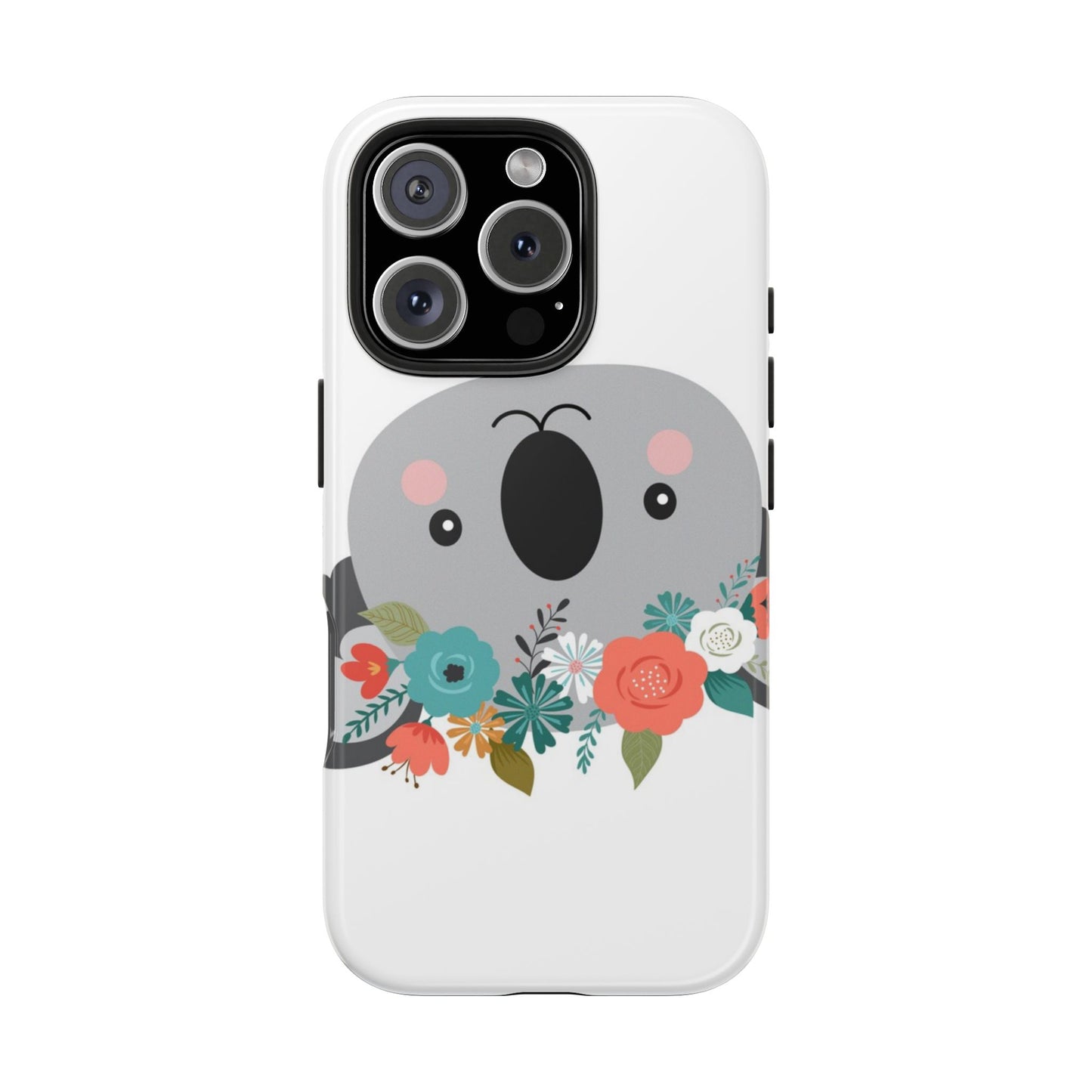 Cute Koala Floral Tough Phone Cases, Smartphone Protection, Nature Lover Gift, Animal Design, Koala Phone Cover