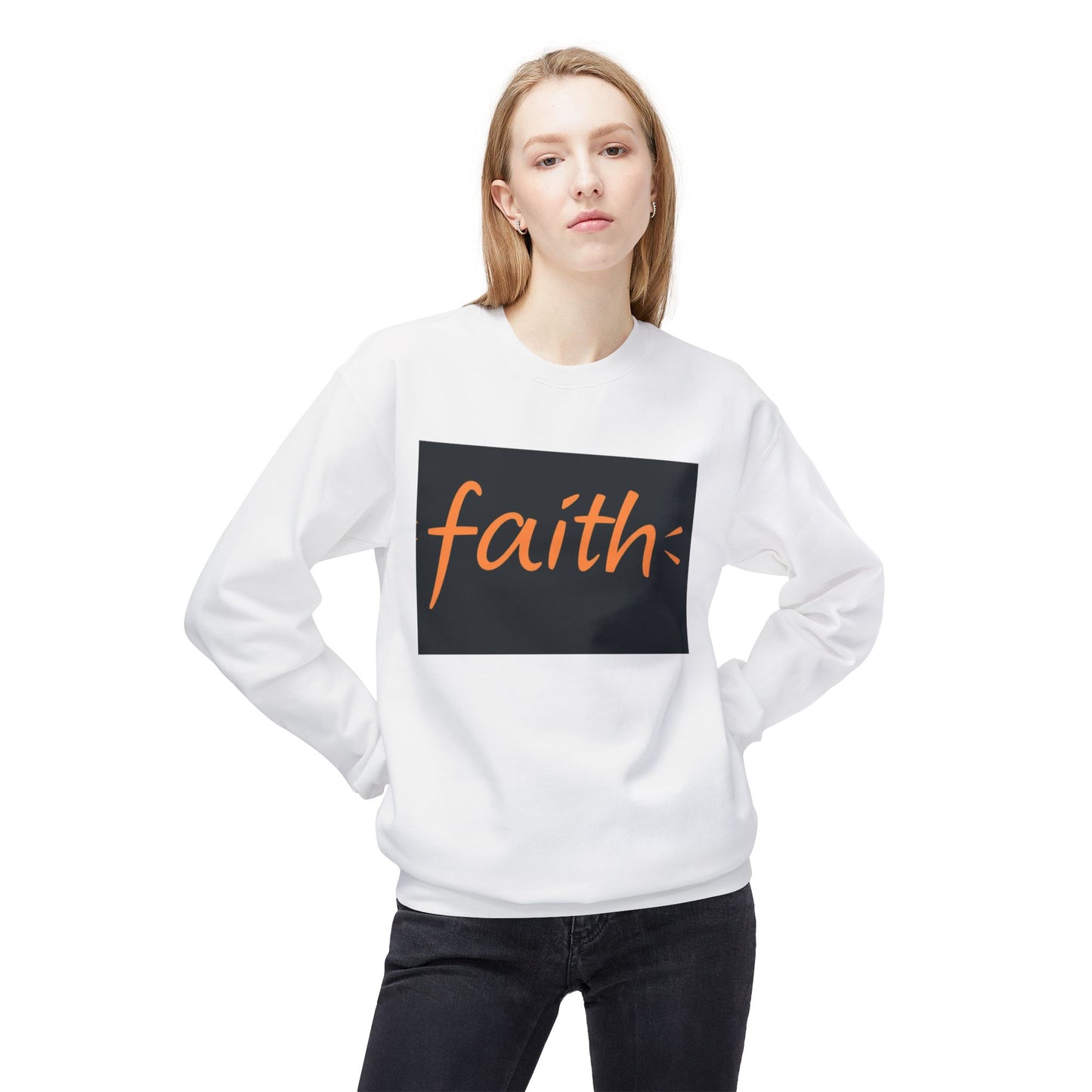 Faith Crewneck Sweatshirt, Cozy Unisex Fleece, Inspirational Gift, Everyday Comfort Wear, Fall Fashion, Spiritual Apparel