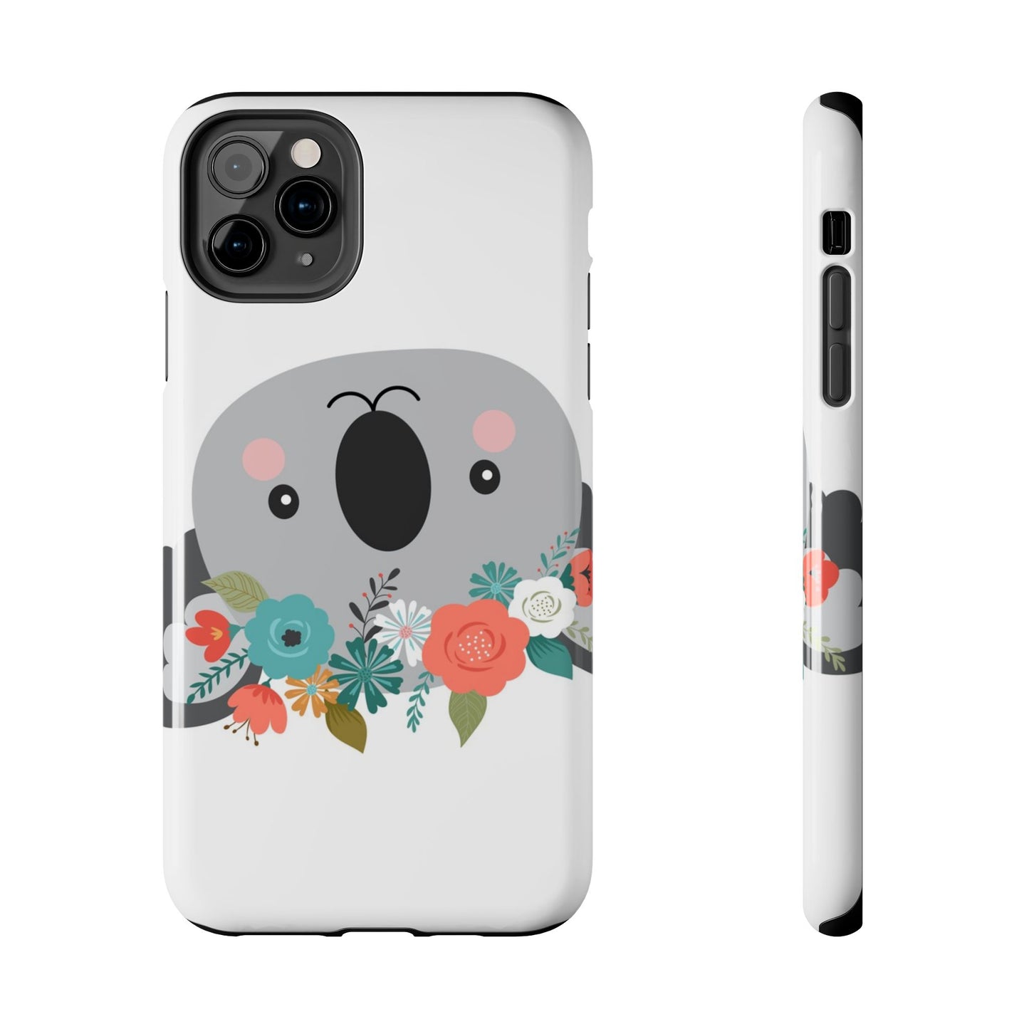Cute Koala Floral Tough Phone Cases, Smartphone Protection, Nature Lover Gift, Animal Design, Koala Phone Cover