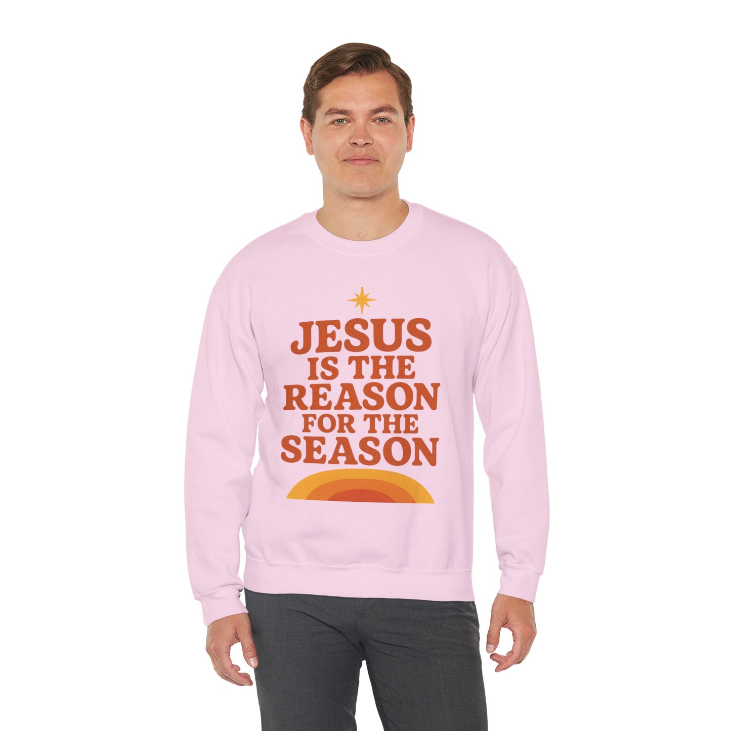 Jesus Is the Reason for the Season – Retro Unisex Christian Christmas Sweatshirt