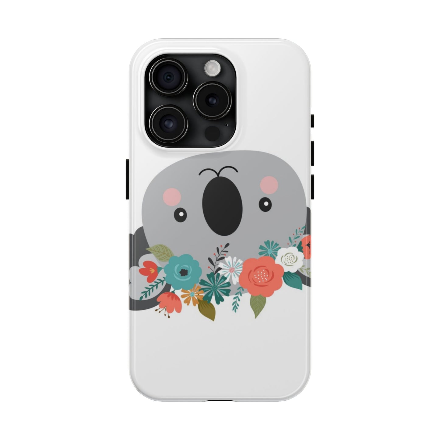 Cute Koala Floral Tough Phone Cases, Smartphone Protection, Nature Lover Gift, Animal Design, Koala Phone Cover