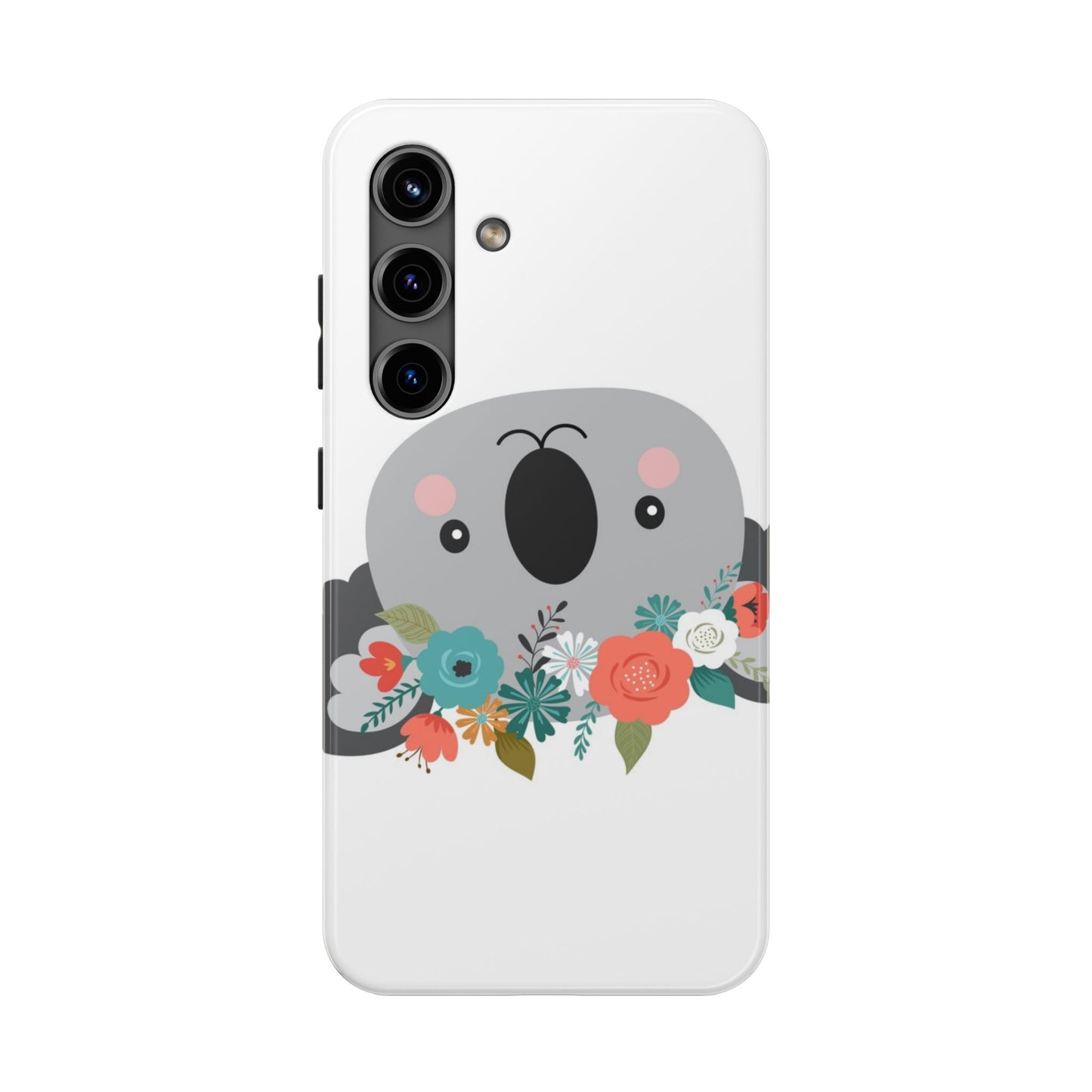 Cute Koala Floral Tough Phone Cases, Smartphone Protection, Nature Lover Gift, Animal Design, Koala Phone Cover