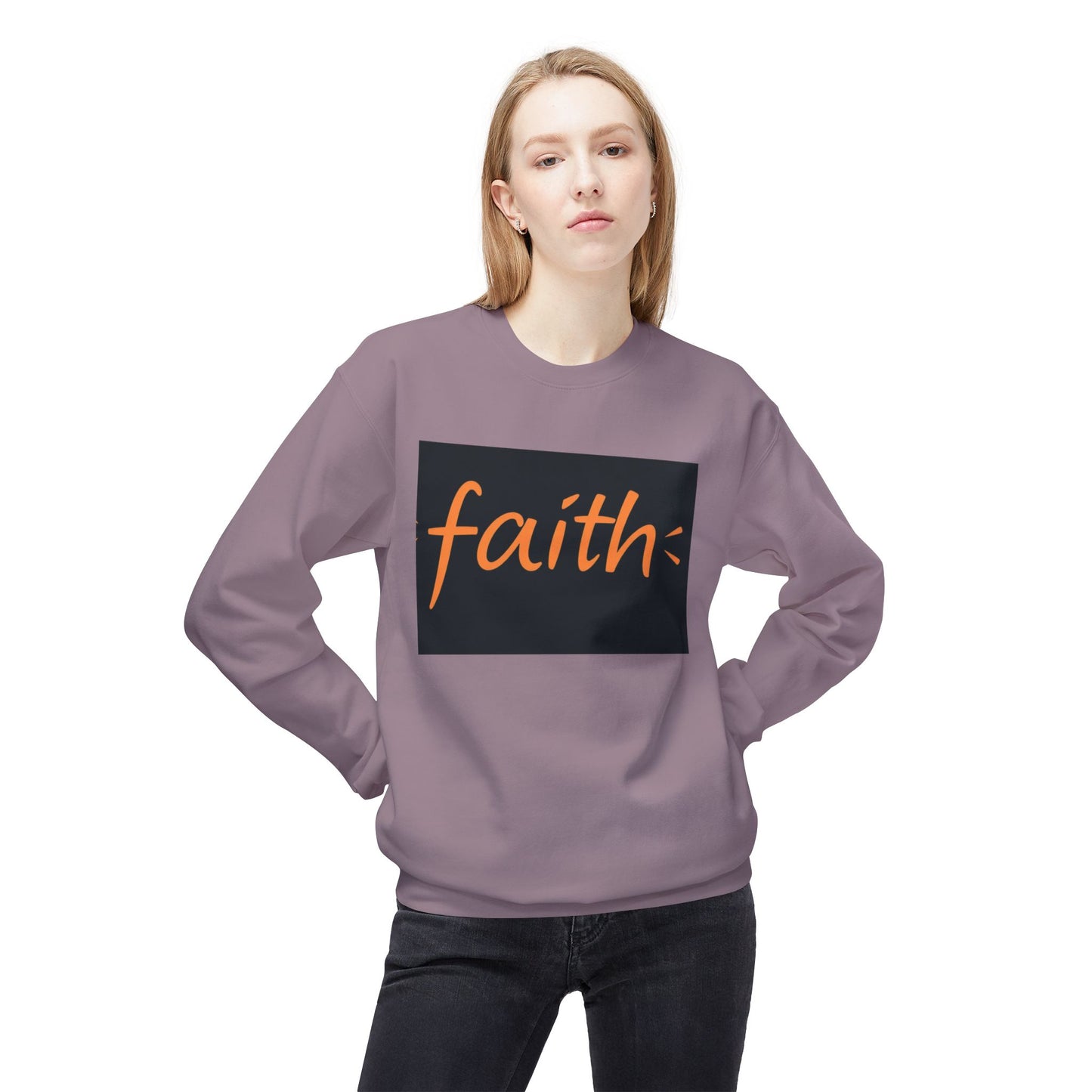 Faith Crewneck Sweatshirt, Cozy Unisex Fleece, Inspirational Gift, Everyday Comfort Wear, Fall Fashion, Spiritual Apparel