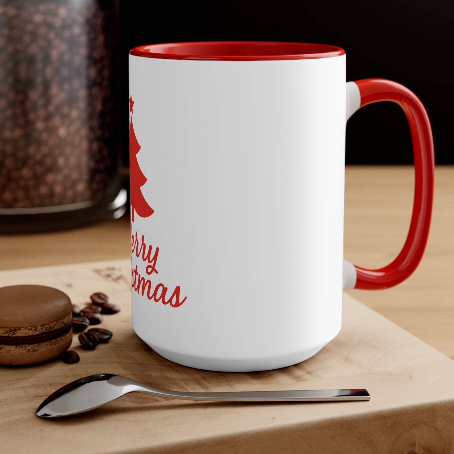 Merry Christmas Accent Mug - Festive Holiday Coffee Cup