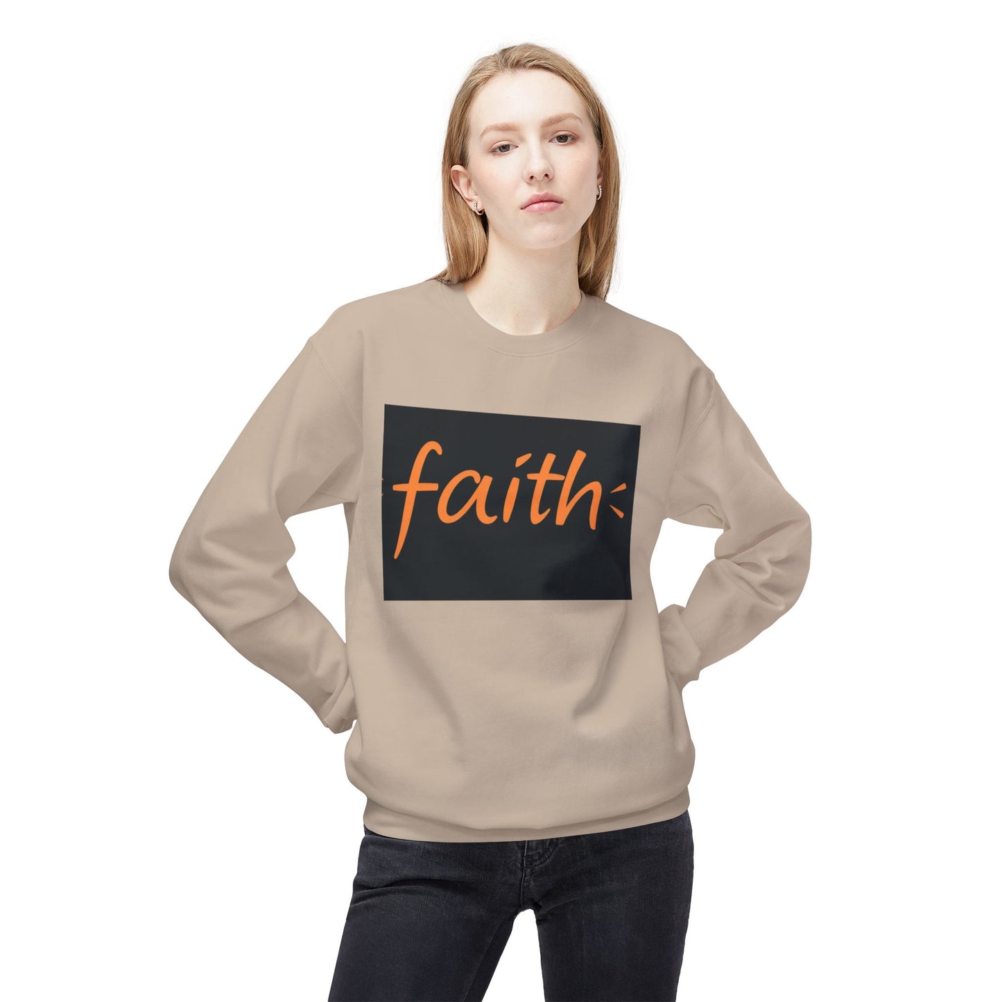 Faith Crewneck Sweatshirt, Cozy Unisex Fleece, Inspirational Gift, Everyday Comfort Wear, Fall Fashion, Spiritual Apparel