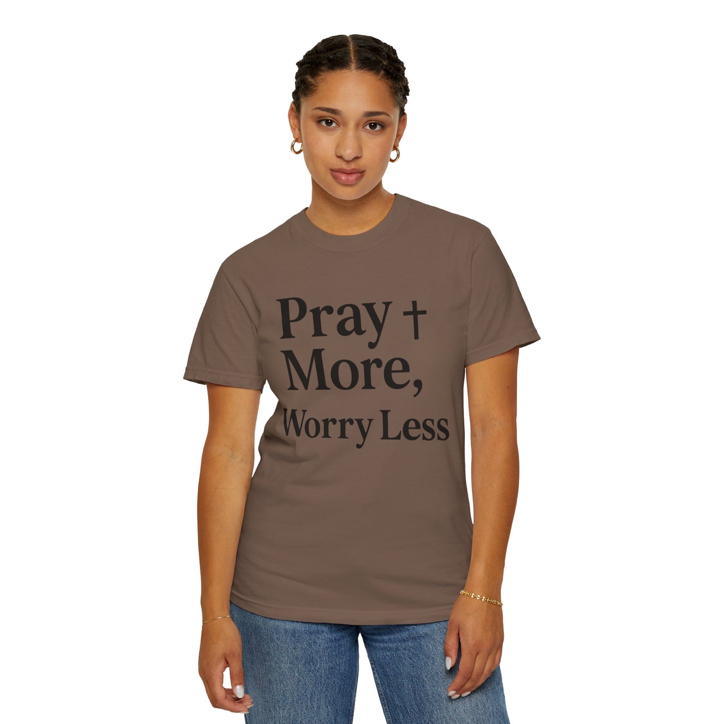 Pray More Worry Less Christian T-Shirt | Inspirational Unisex Tee