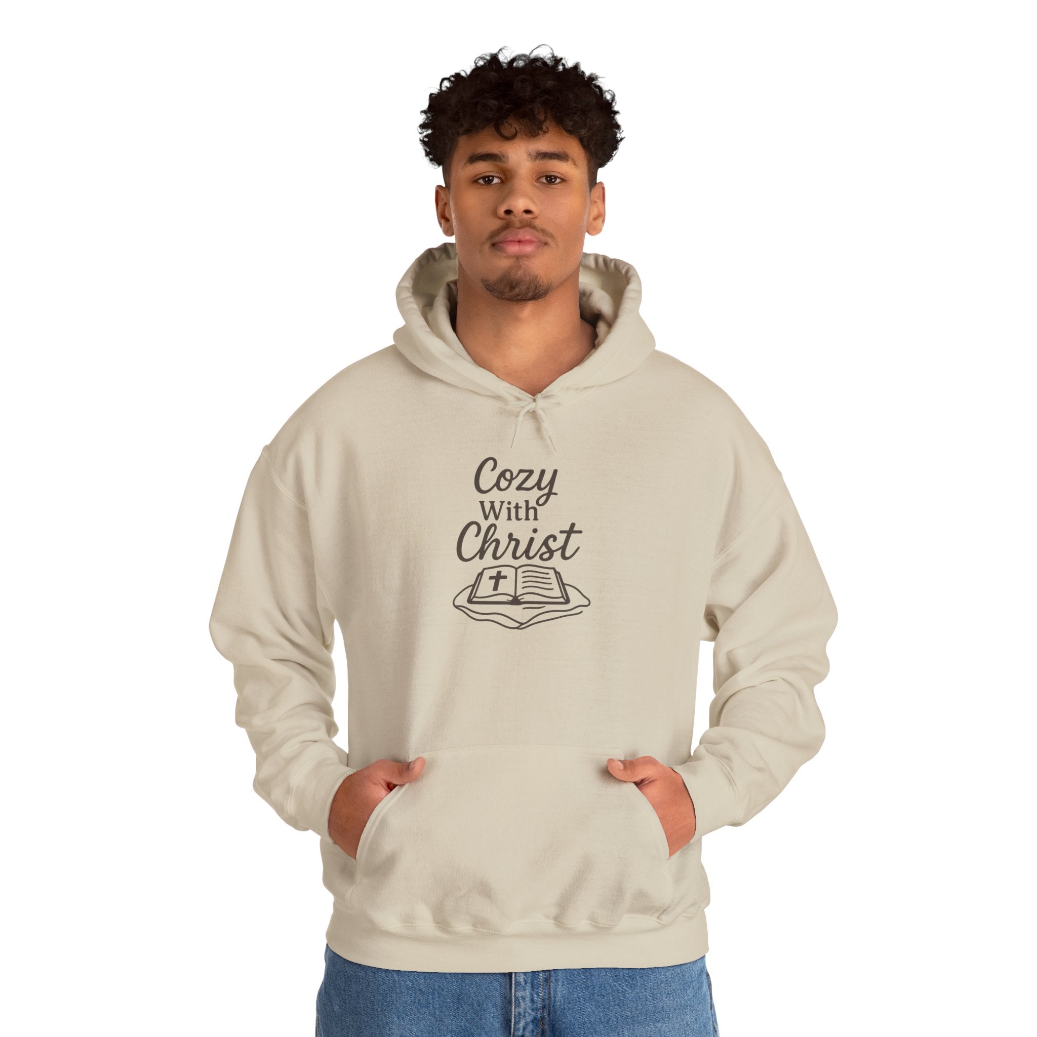 Cozy With Christ Hooded Sweatshirt | Christian Comfort Hoodie | Lexad Designs