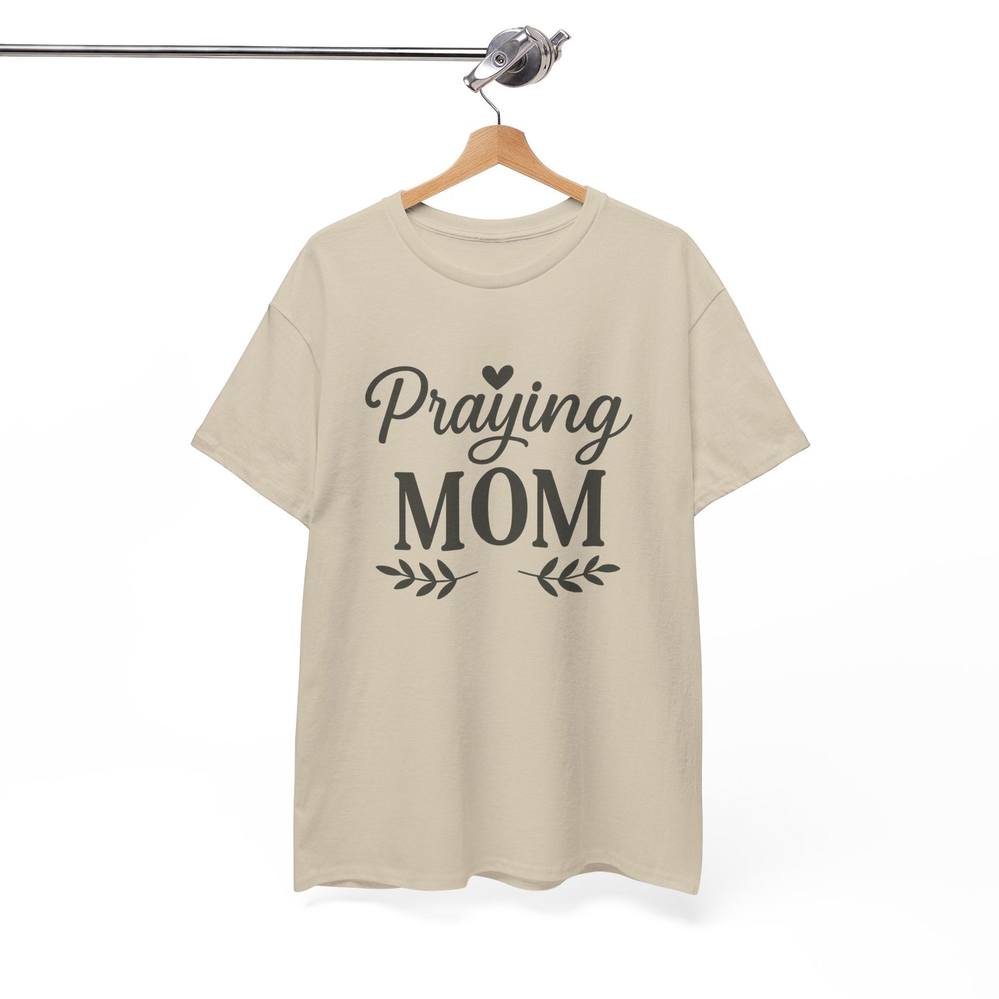 Praying Mom Unisex Heavy Cotton Tee – Christian Faith Shirt for Moms | Bold & Blessed Apparel