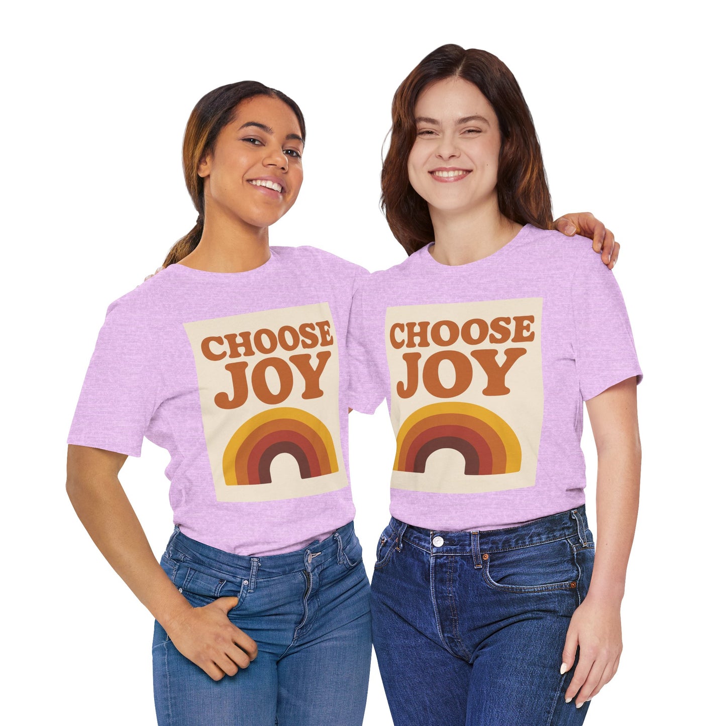 Retro Rainbow Choose Joy Tee, Unisex T-Shirt, Positive Vibes Shirt, Gift for Her, Summer Clothing, Joyful Apparel