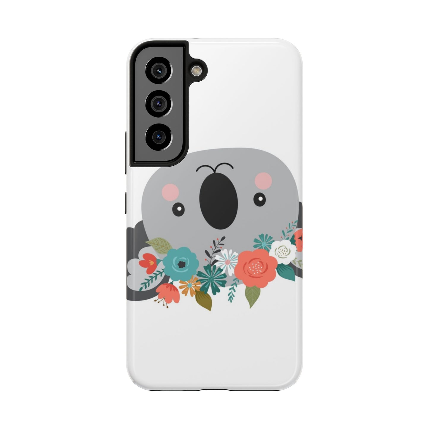 Cute Koala Floral Tough Phone Cases, Smartphone Protection, Nature Lover Gift, Animal Design, Koala Phone Cover