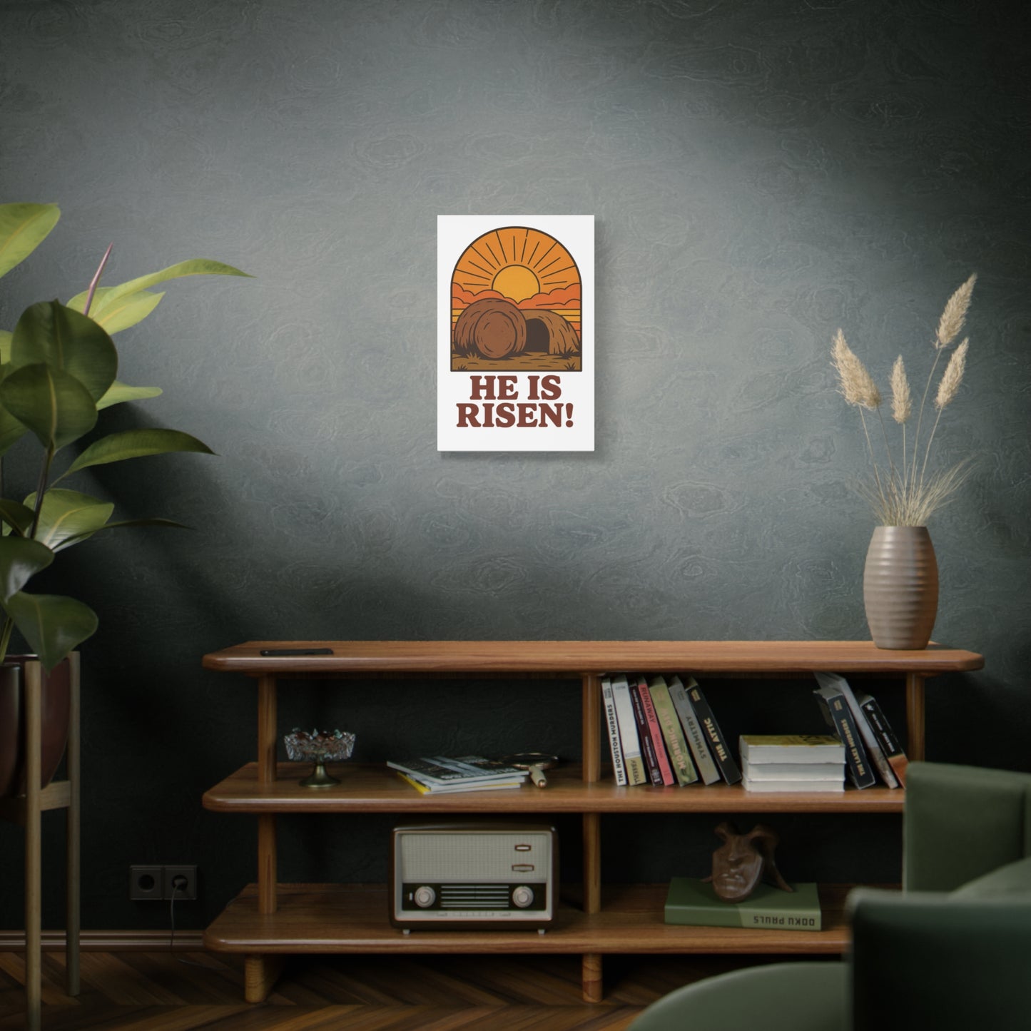 He Is Risen Wall Art | The Empty Tomb Christian Poster – Resurrection Morning Decor.
