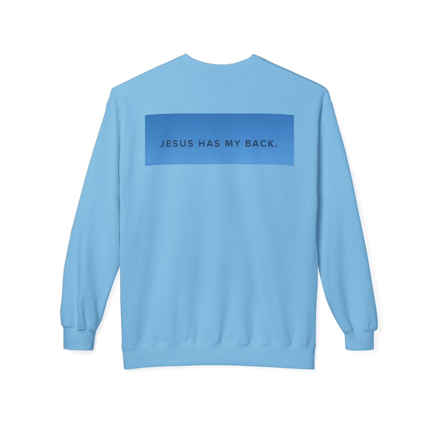 Faith-Inspired Soft Fleece Sweatshirt - Jesus Has My Back, Comfortable Crewneck, Inspirational Gift, Religious Apparel, Casual Wear, [...]