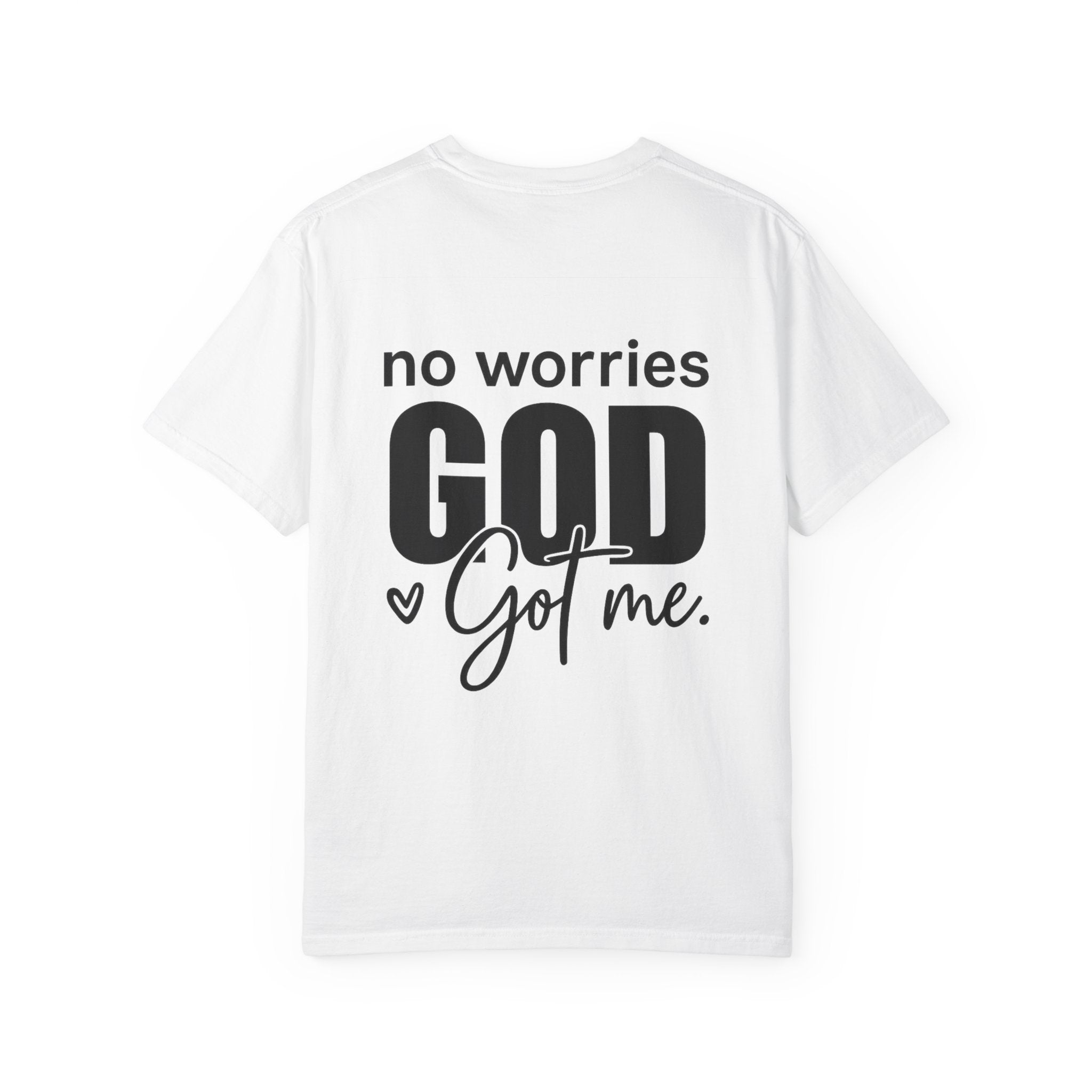 Cross “No Worries God Got Me” Faith Tee – Premium Comfort Colors® Vintage Washed Shirt | Lexad Designs