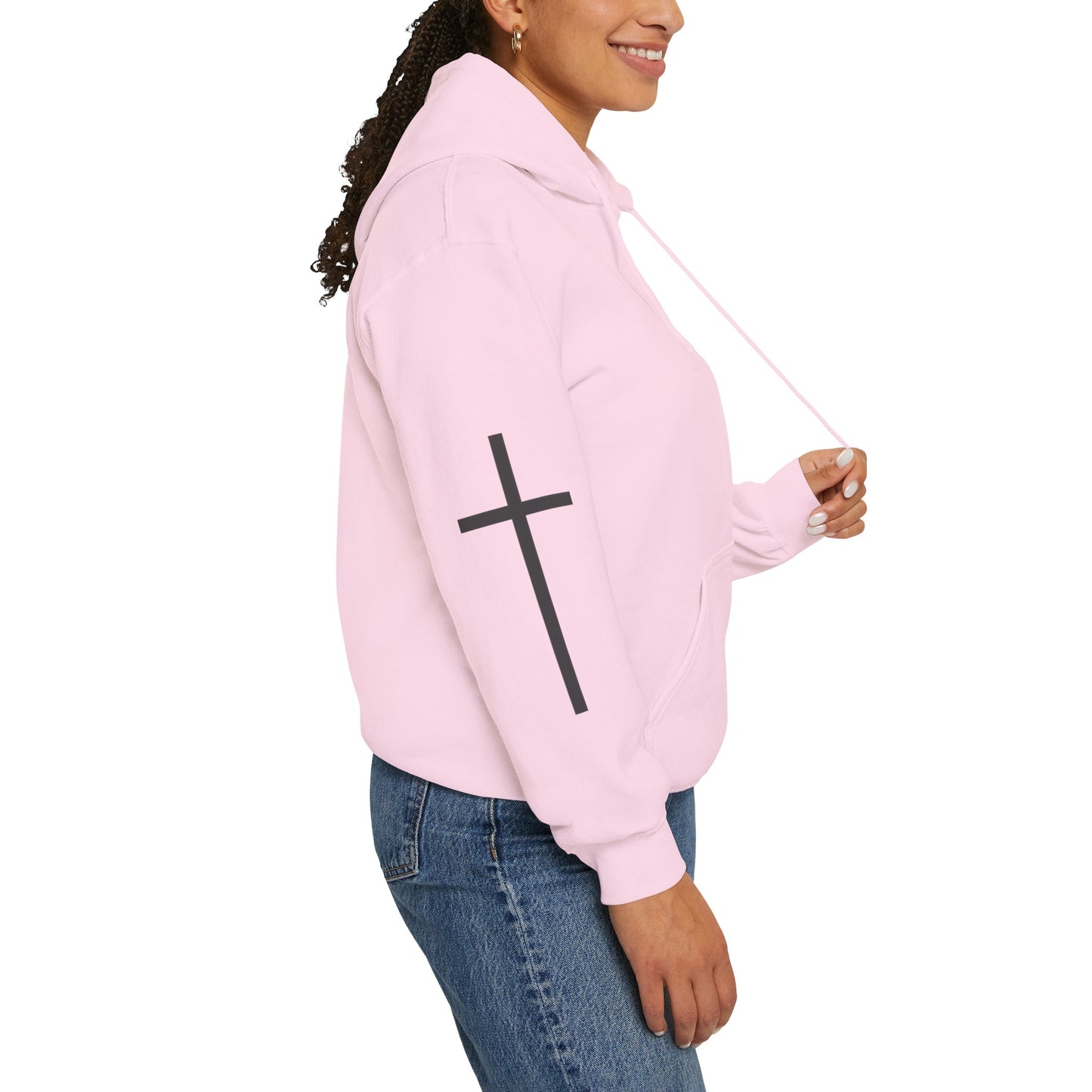 Cross Sleeve Unisex Hoodie | Faith Apparel | Heavy Blend Sweatshirt