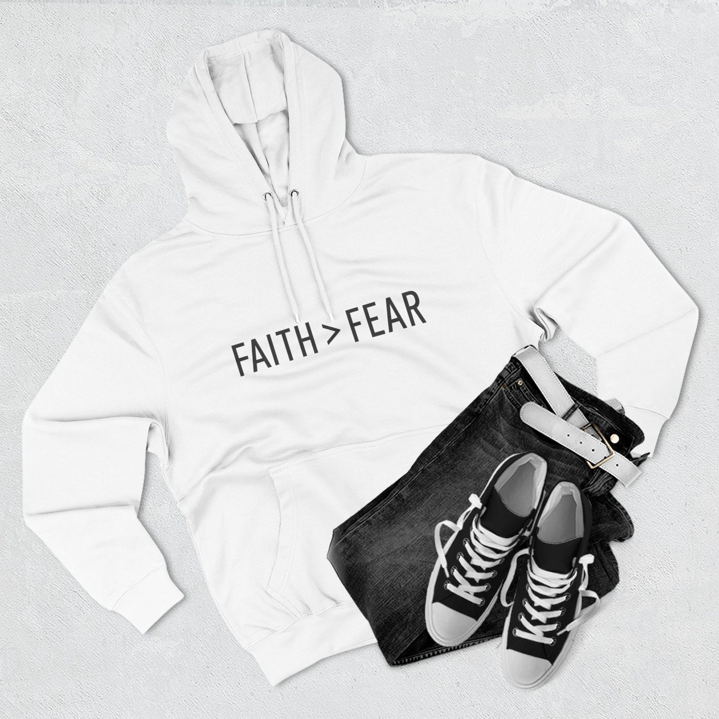 Faith Over Fear Unisex Hoodie – Christian Affirmation Apparel | Cozy & Bold Statement Piece