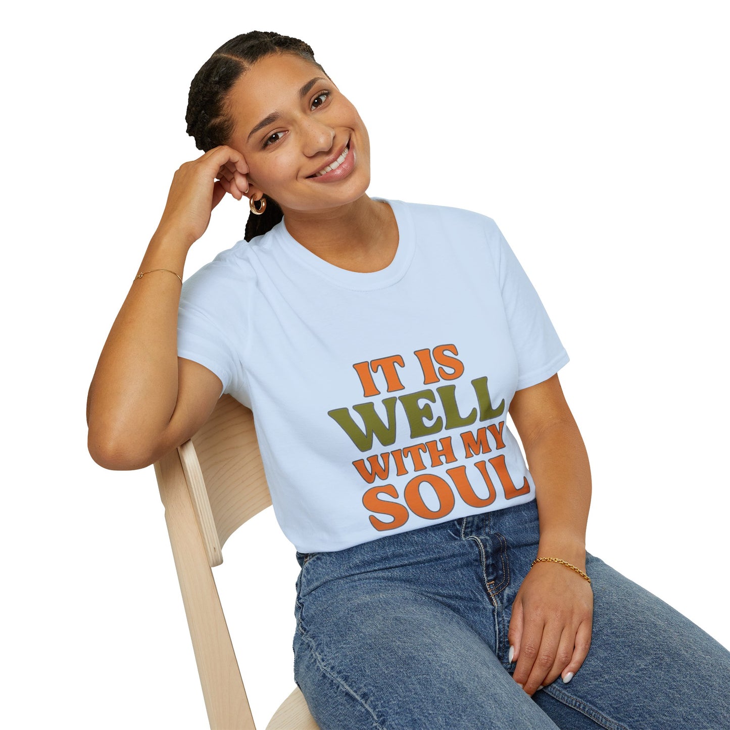 It Is Well With My Soul Christian T-Shirt – Softstyle Faith Tee for Women & Men.