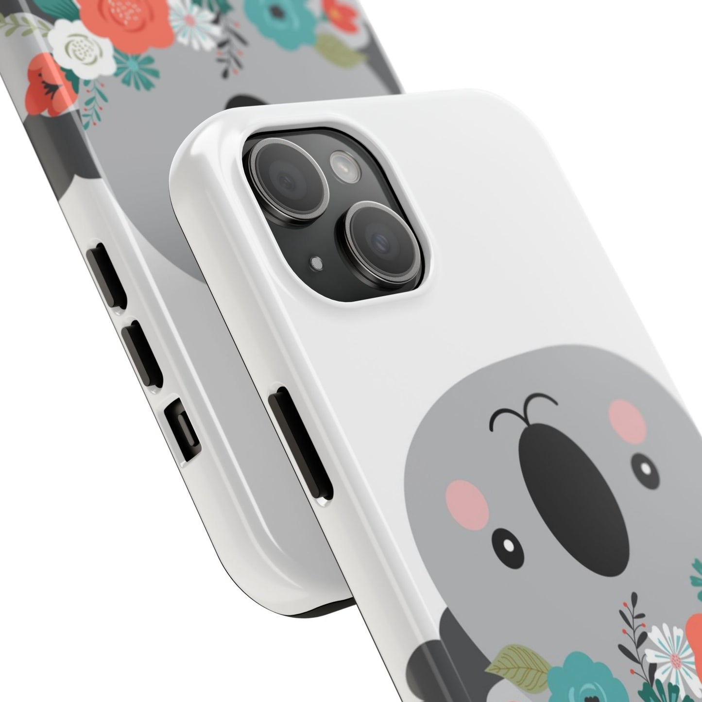 Cute Koala Floral Tough Phone Cases, Smartphone Protection, Nature Lover Gift, Animal Design, Koala Phone Cover