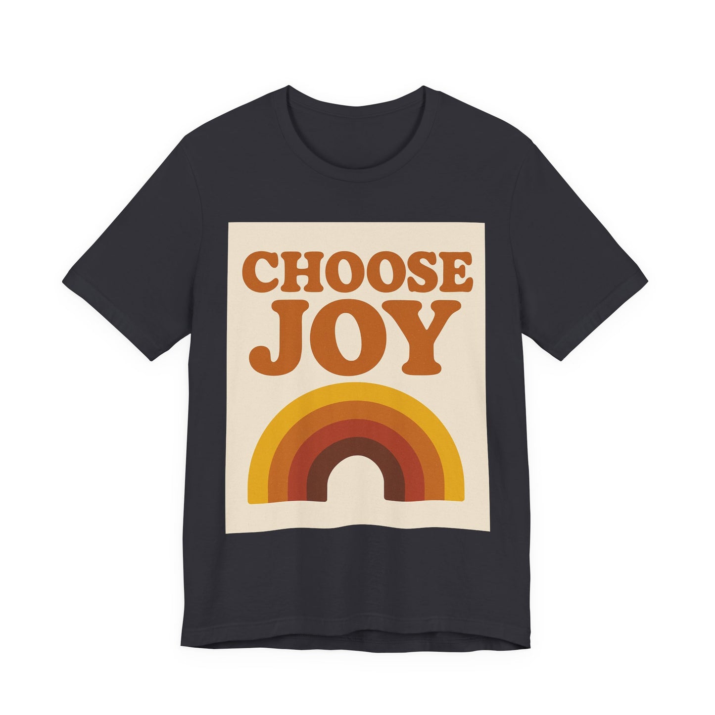 Retro Rainbow Choose Joy Tee, Unisex T-Shirt, Positive Vibes Shirt, Gift for Her, Summer Clothing, Joyful Apparel