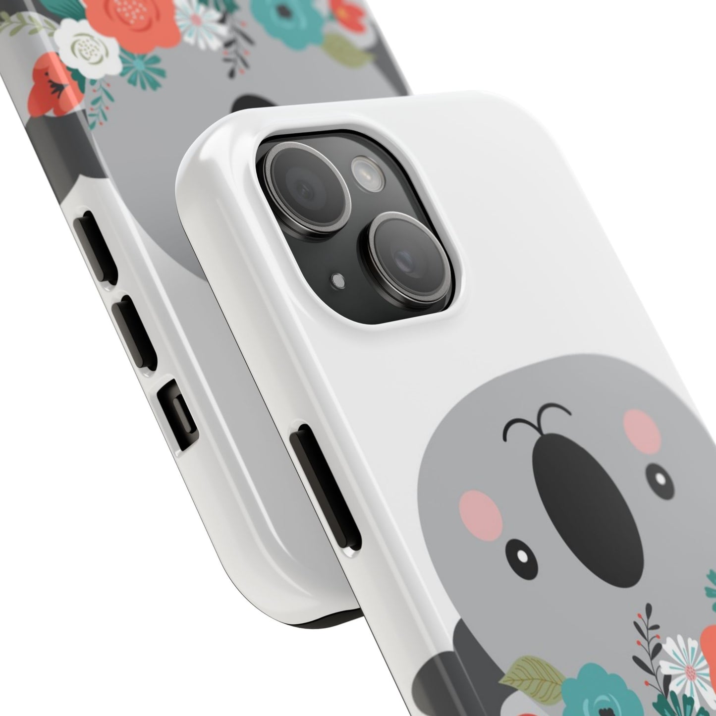 Cute Koala Floral Tough Phone Cases, Smartphone Protection, Nature Lover Gift, Animal Design, Koala Phone Cover