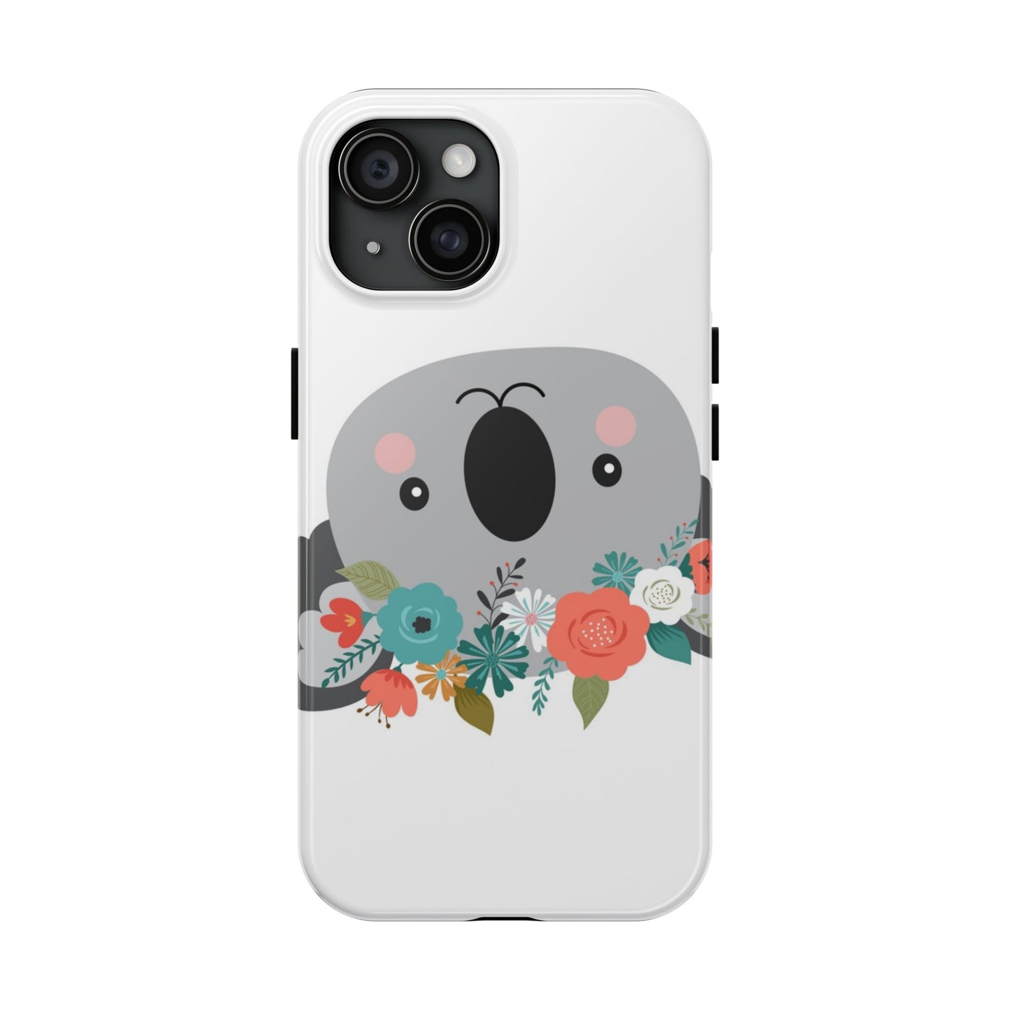Cute Koala Floral Tough Phone Cases, Smartphone Protection, Nature Lover Gift, Animal Design, Koala Phone Cover