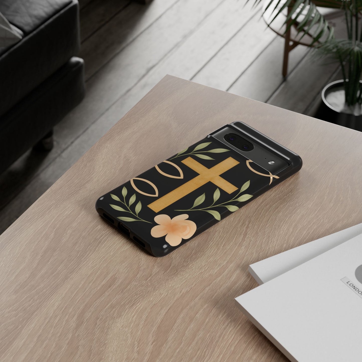 Christian Faith Phone Case with Floral Design
