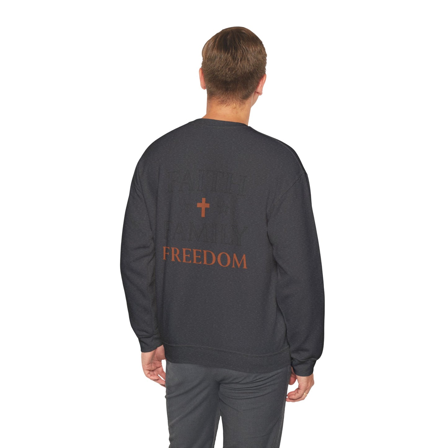 Faith Family Freedom Sweatshirt, Cozy Unisex Crewneck, Ideal Gift for Holidays, Casual Everyday Wear, Religious Apparel
