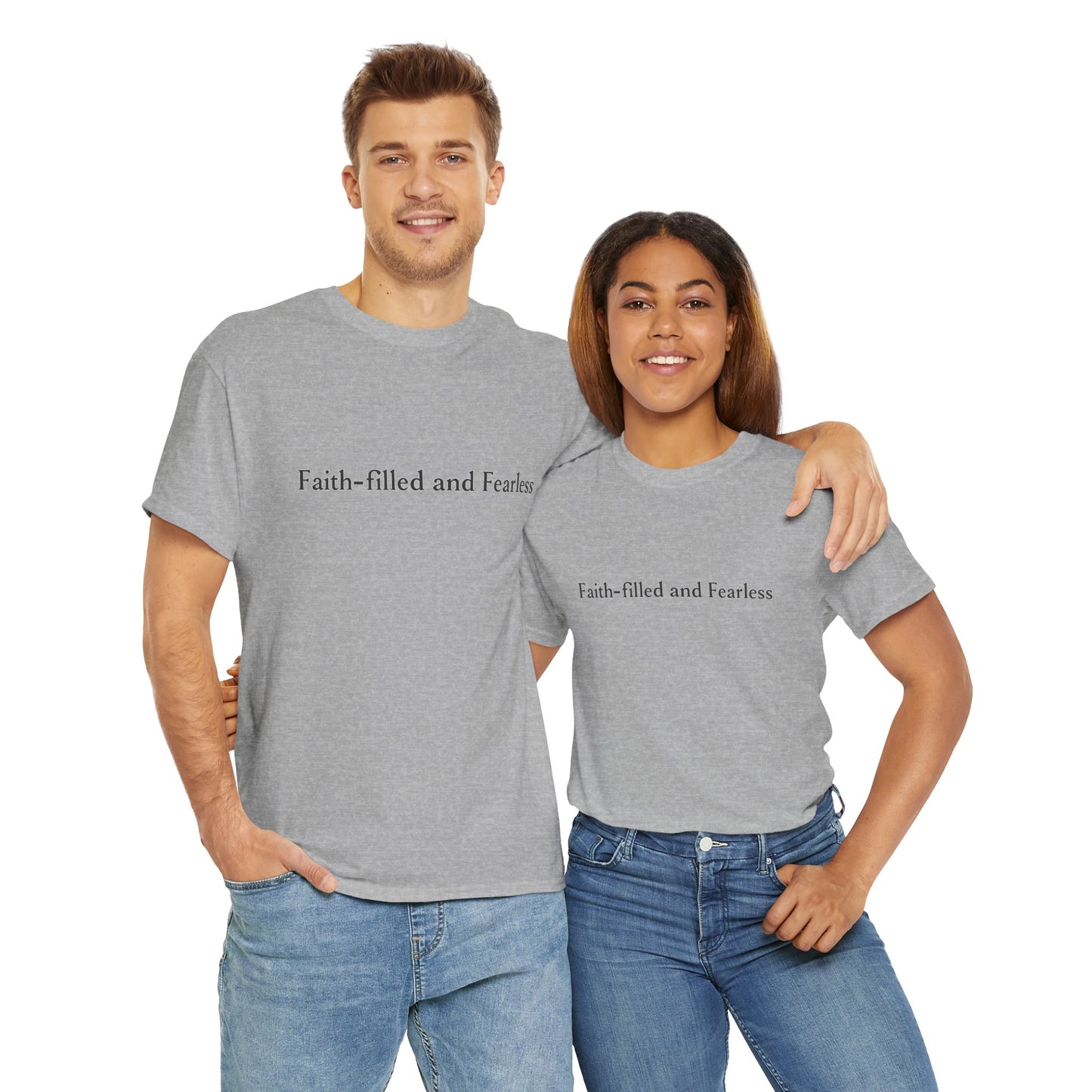Faith-Filled and Fearless Unisex T-Shirt, Casual Tee, Affirmation Shirt, Inspirational Clothing, Gift for Friends