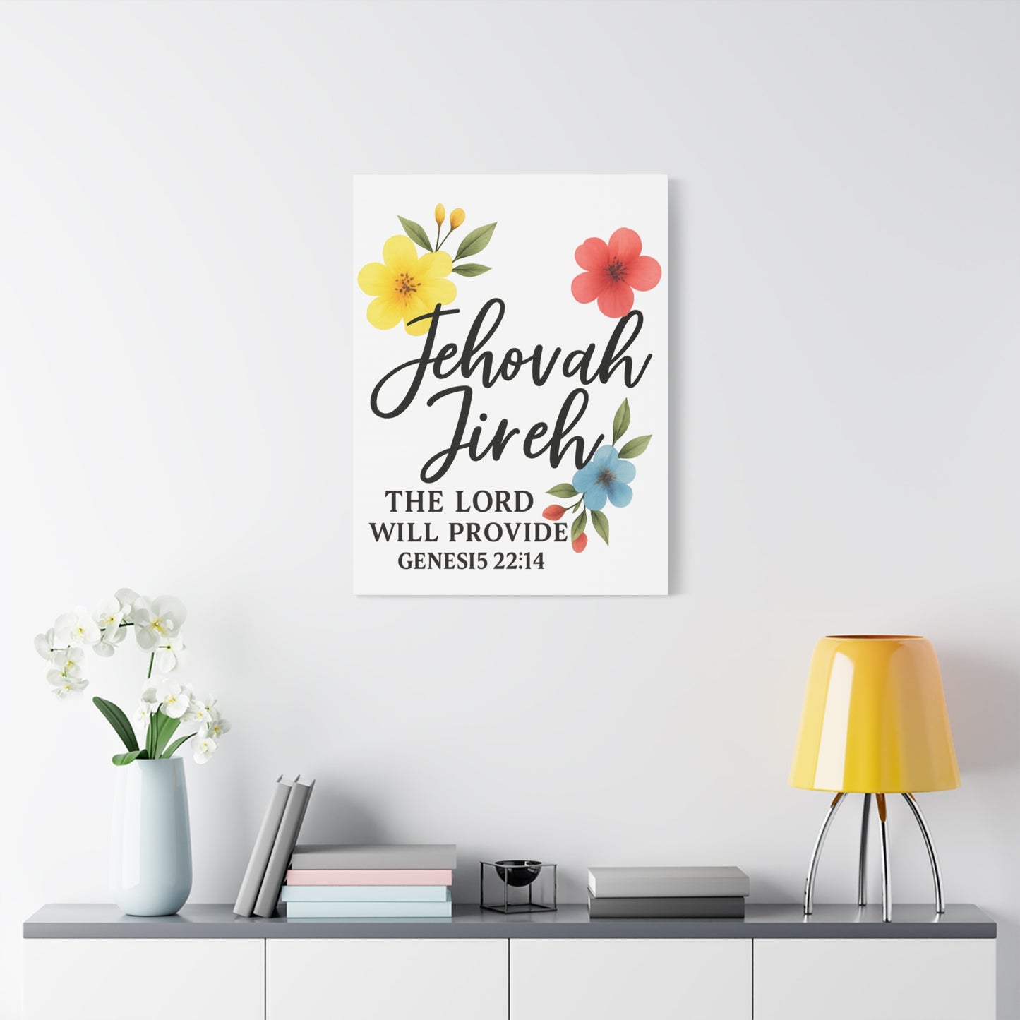Jehova Jireh Wall Art – Genesis 24:14 Scripture Print for Home Decor Matte Canvas, Stretched, 1.25"