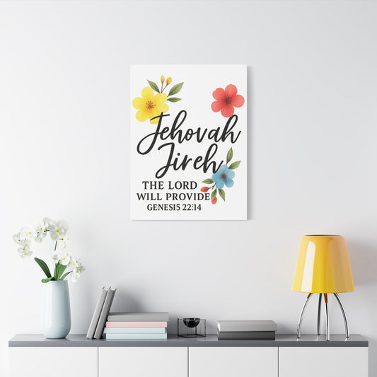 Jehova Jireh Wall Art – Genesis 24:14 Scripture Print for Home Decor Matte Canvas, Stretched, 1.25"