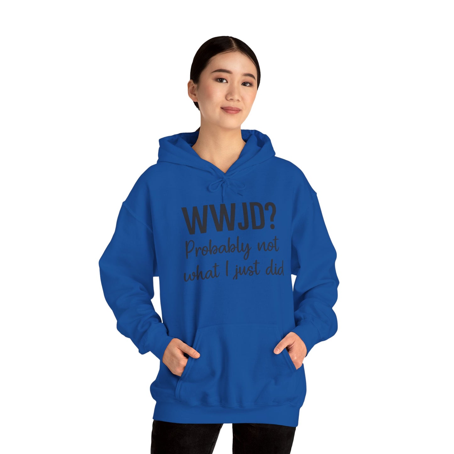 WWJD Hoodie – Funny Christian Sweatshirt with Relatable Faith Humor.