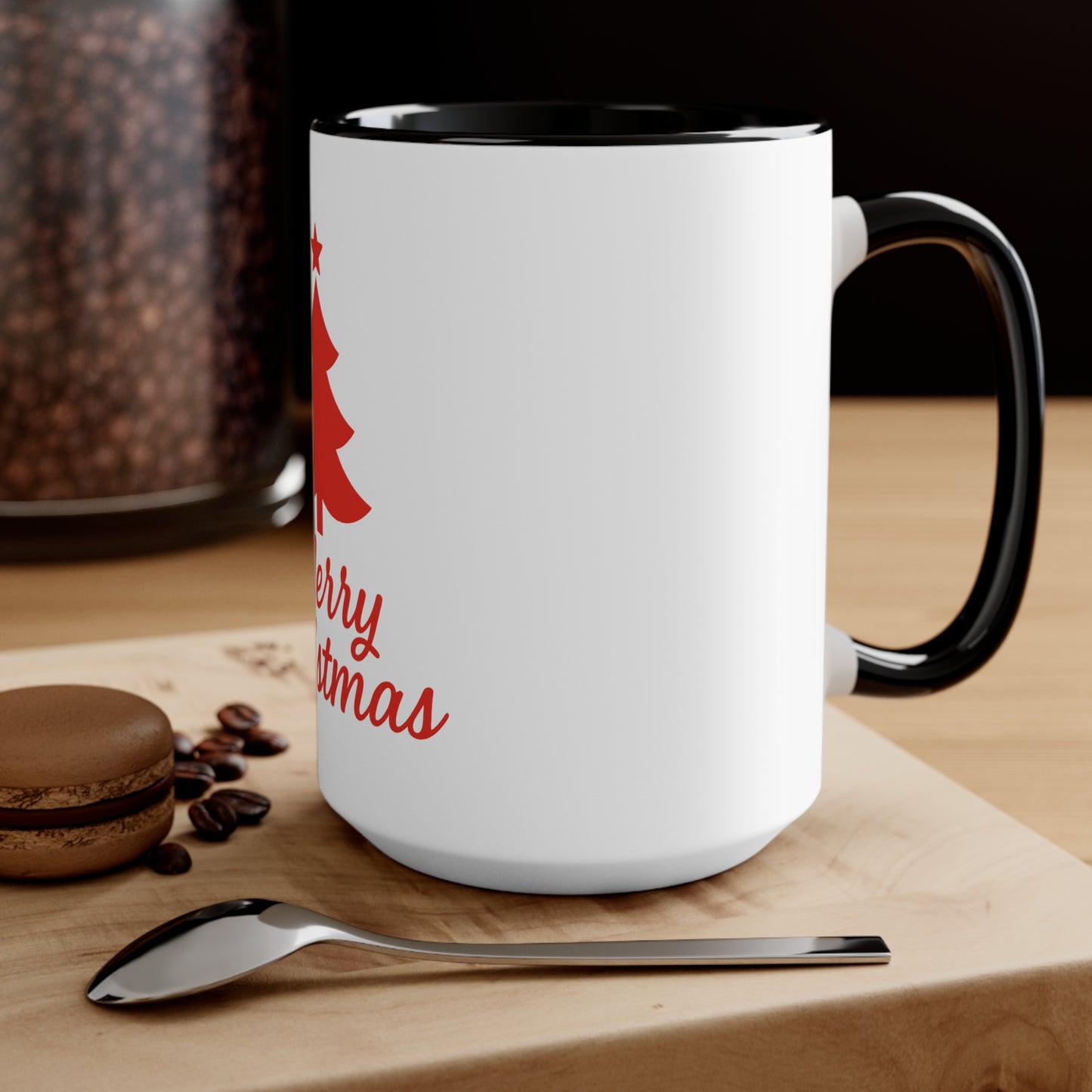 Merry Christmas Accent Mug - Festive Holiday Coffee Cup