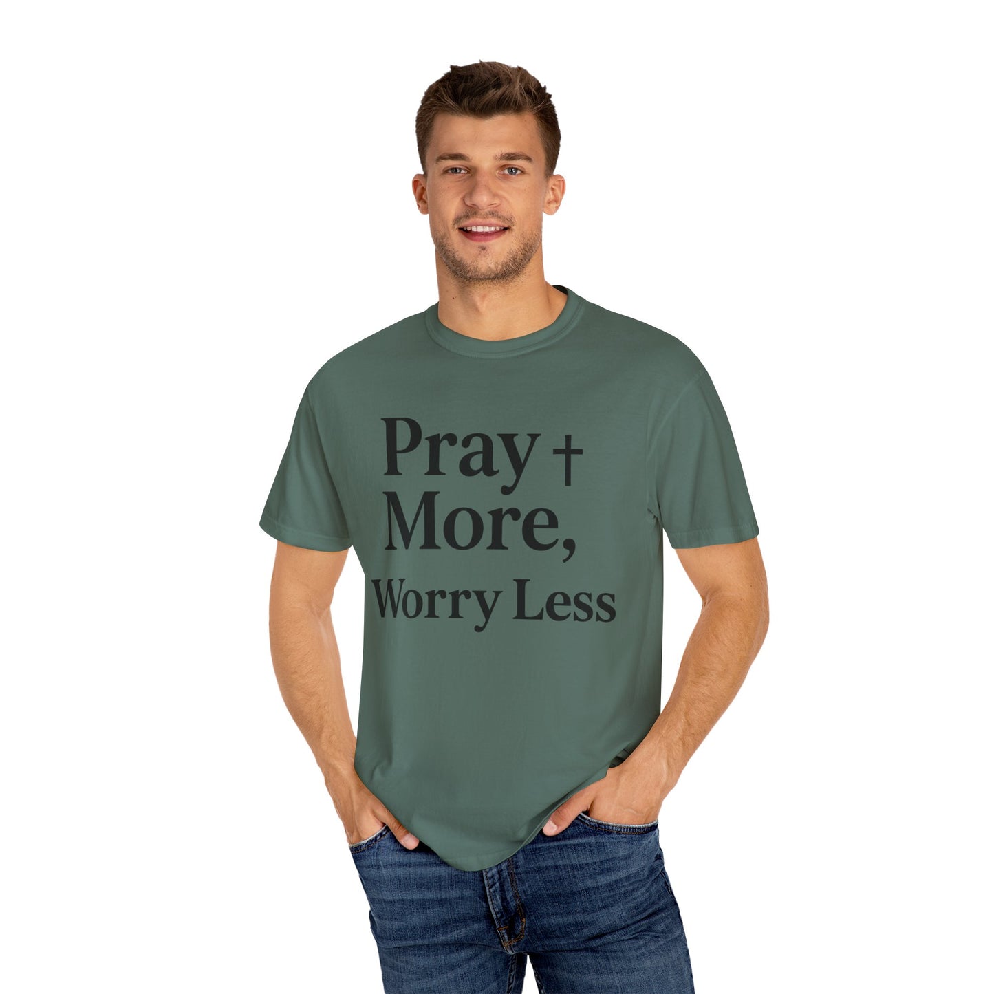 Pray More Worry Less Christian T-Shirt | Inspirational Unisex Tee