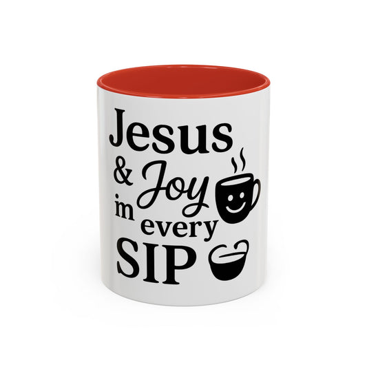 Jesus & Joy in Every Sip Christian Mug – Inspirational Faith Drinkware