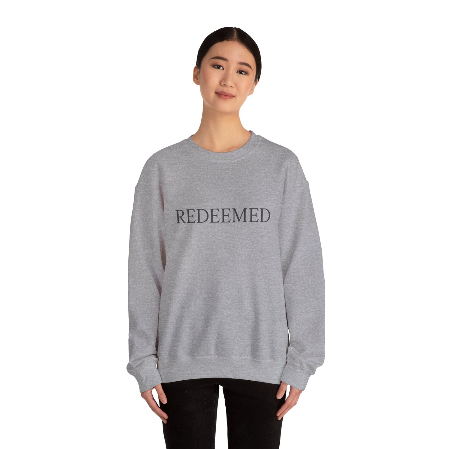 Redeemed Unisex Heavy Blend Crewneck Sweatshirt | Faith Apparel
