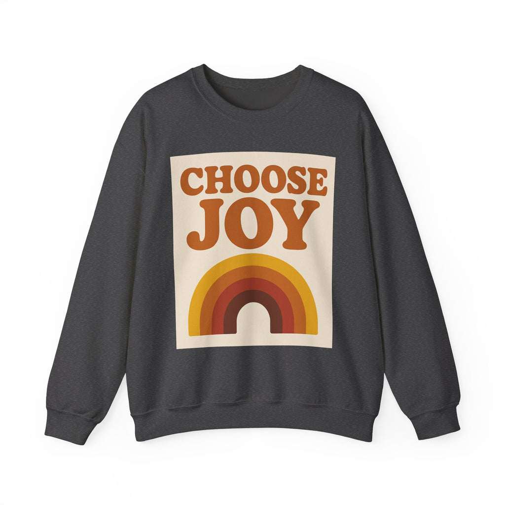 Choose Joy Rainbow Crewneck Sweatshirt, Unisex Sweatshirt, Motivational Gift, Cozy Layer, Fall Fashion, Positive Vibes