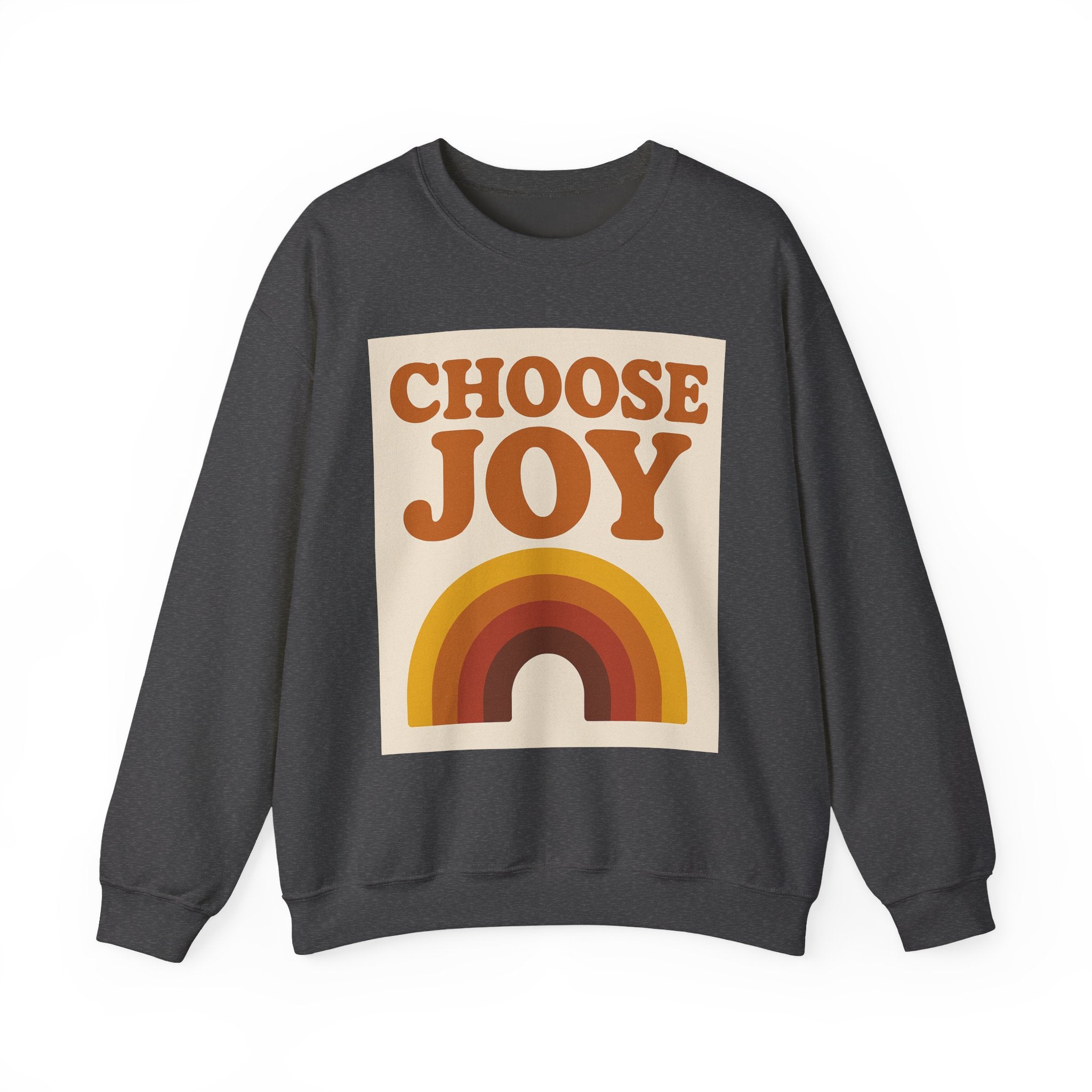 Choose Joy Rainbow Crewneck Sweatshirt, Unisex Sweatshirt, Motivational Gift, Cozy Layer, Fall Fashion, Positive Vibes