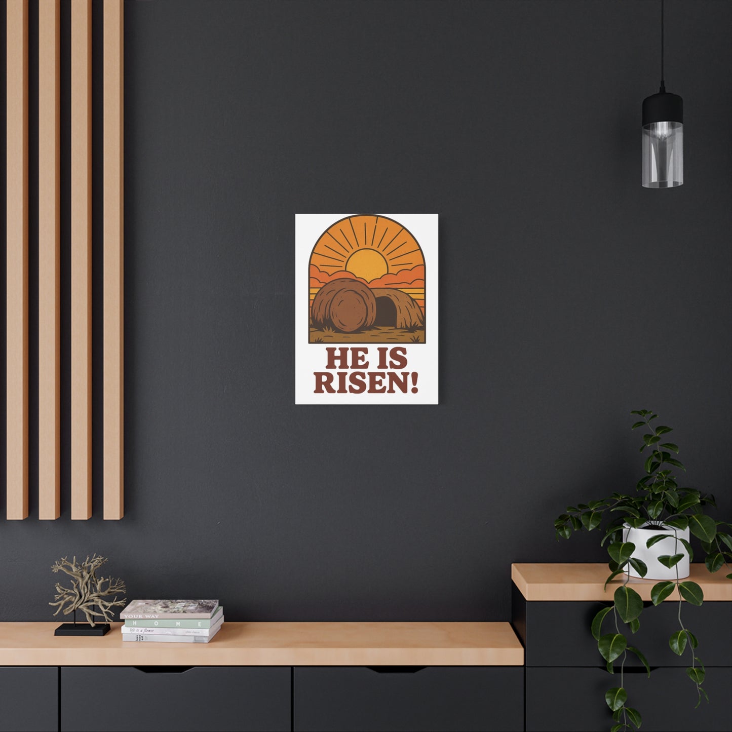 He Is Risen Wall Art | The Empty Tomb Christian Poster – Resurrection Morning Decor.