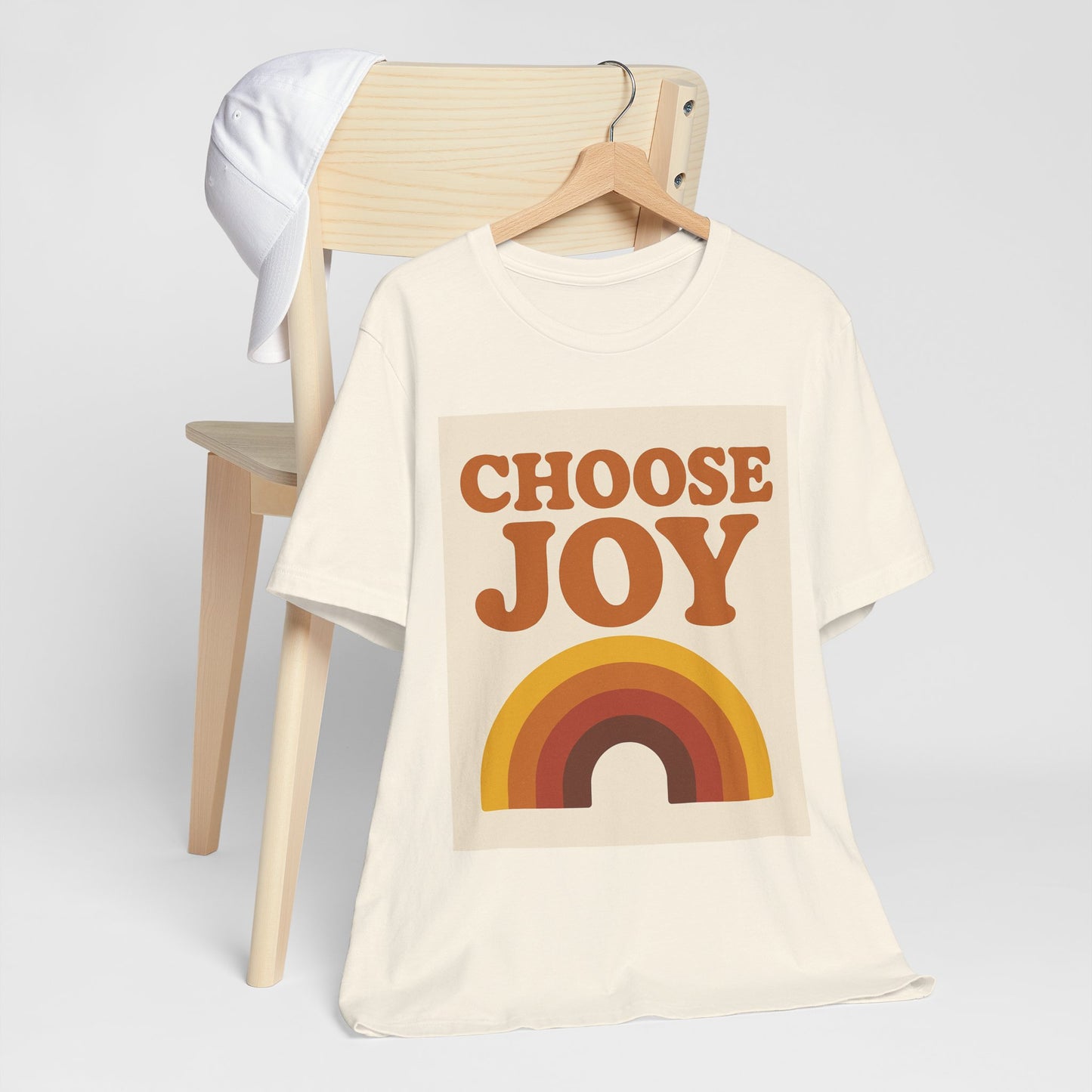 Retro Rainbow Choose Joy Tee, Unisex T-Shirt, Positive Vibes Shirt, Gift for Her, Summer Clothing, Joyful Apparel