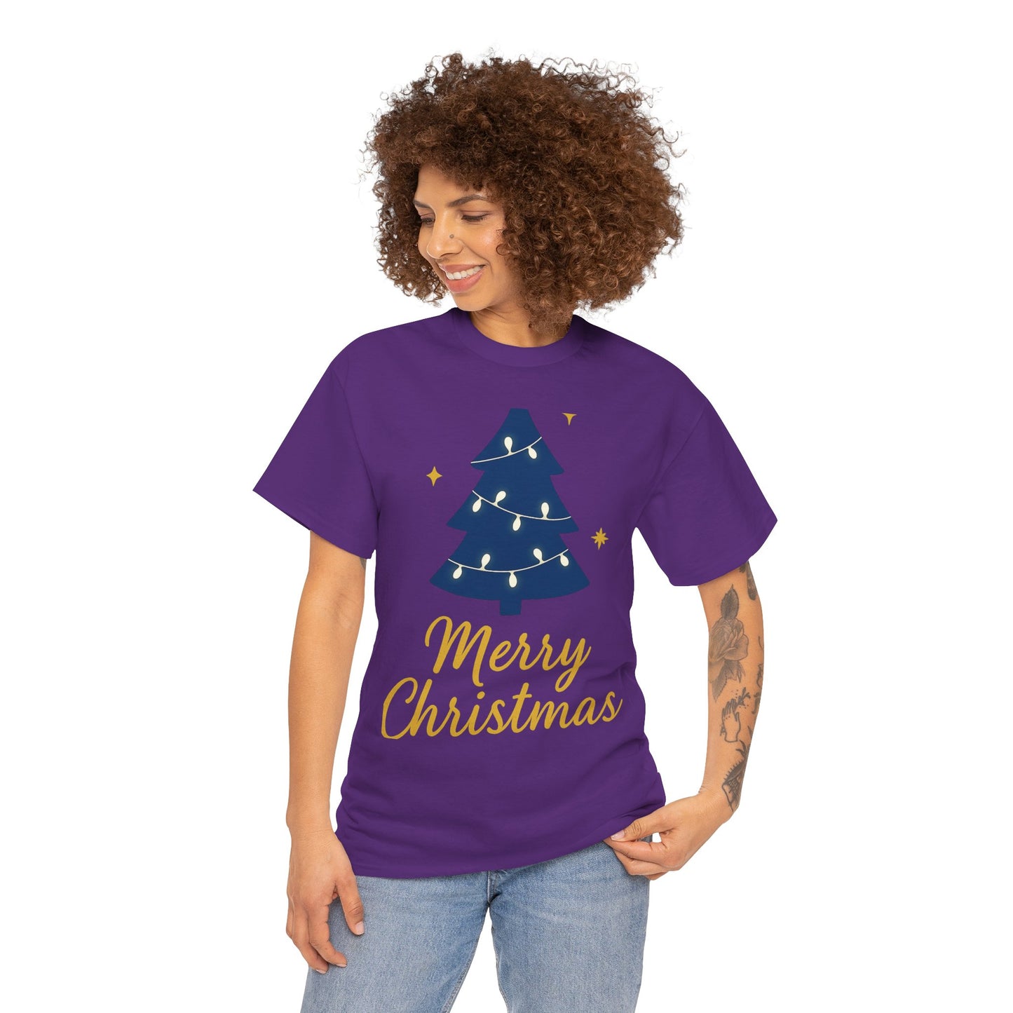 Merry Christmas Unisex Heavy Cotton Tee – Faith-Inspired Holiday Shirt